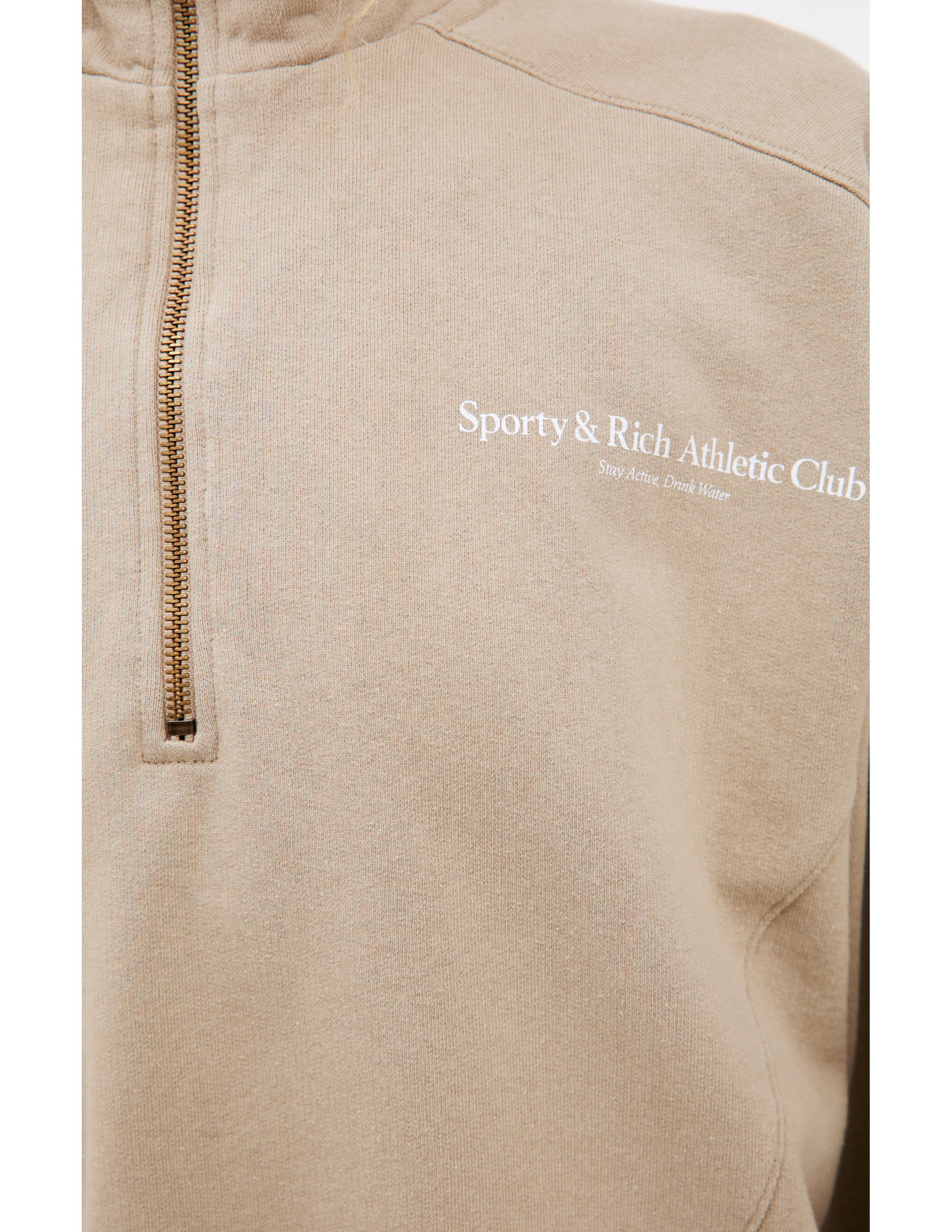 Shop Sporty And Rich Quarter Zip Sweatshirt In Brown