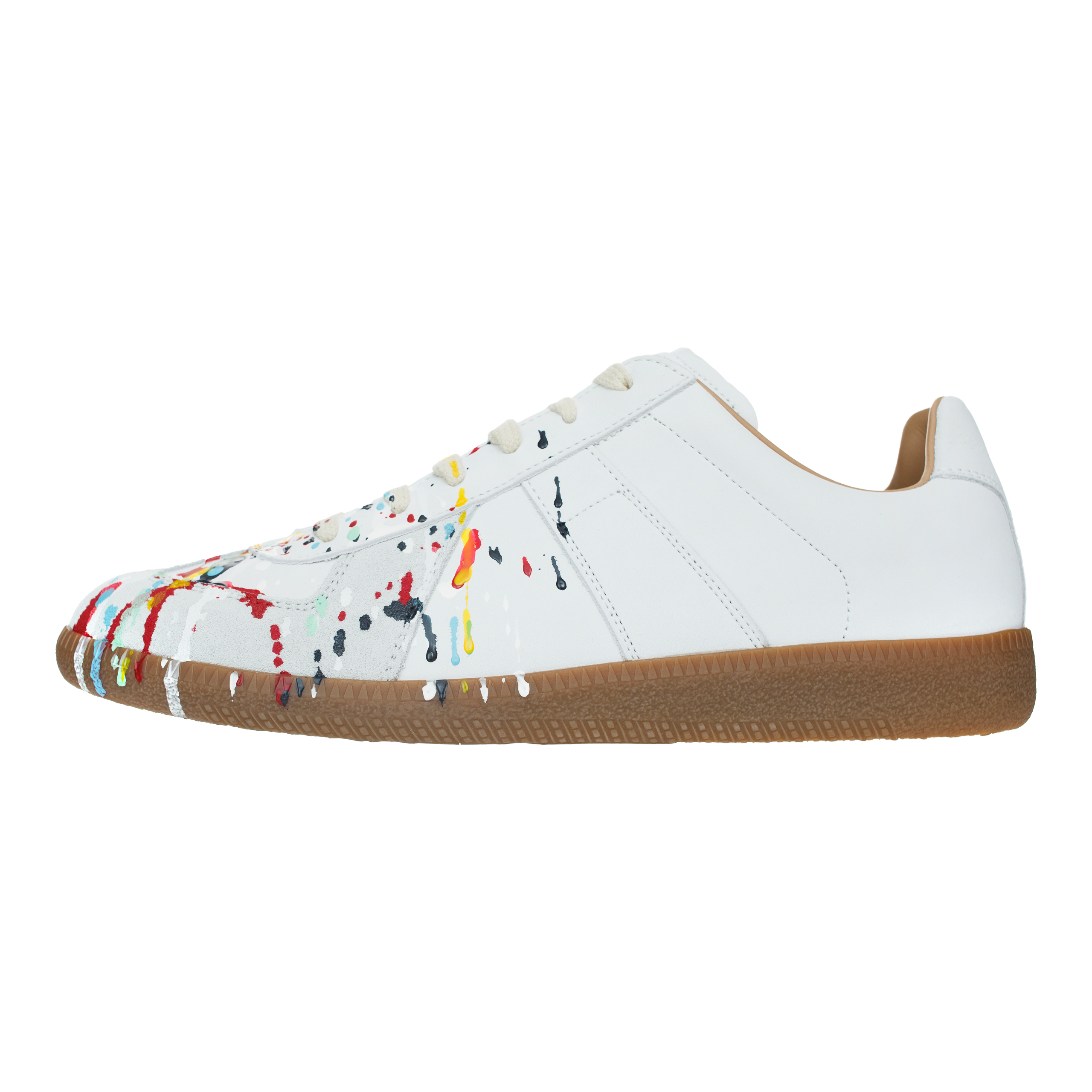 Buy Maison Margiela men white replica painter splatter sneakers