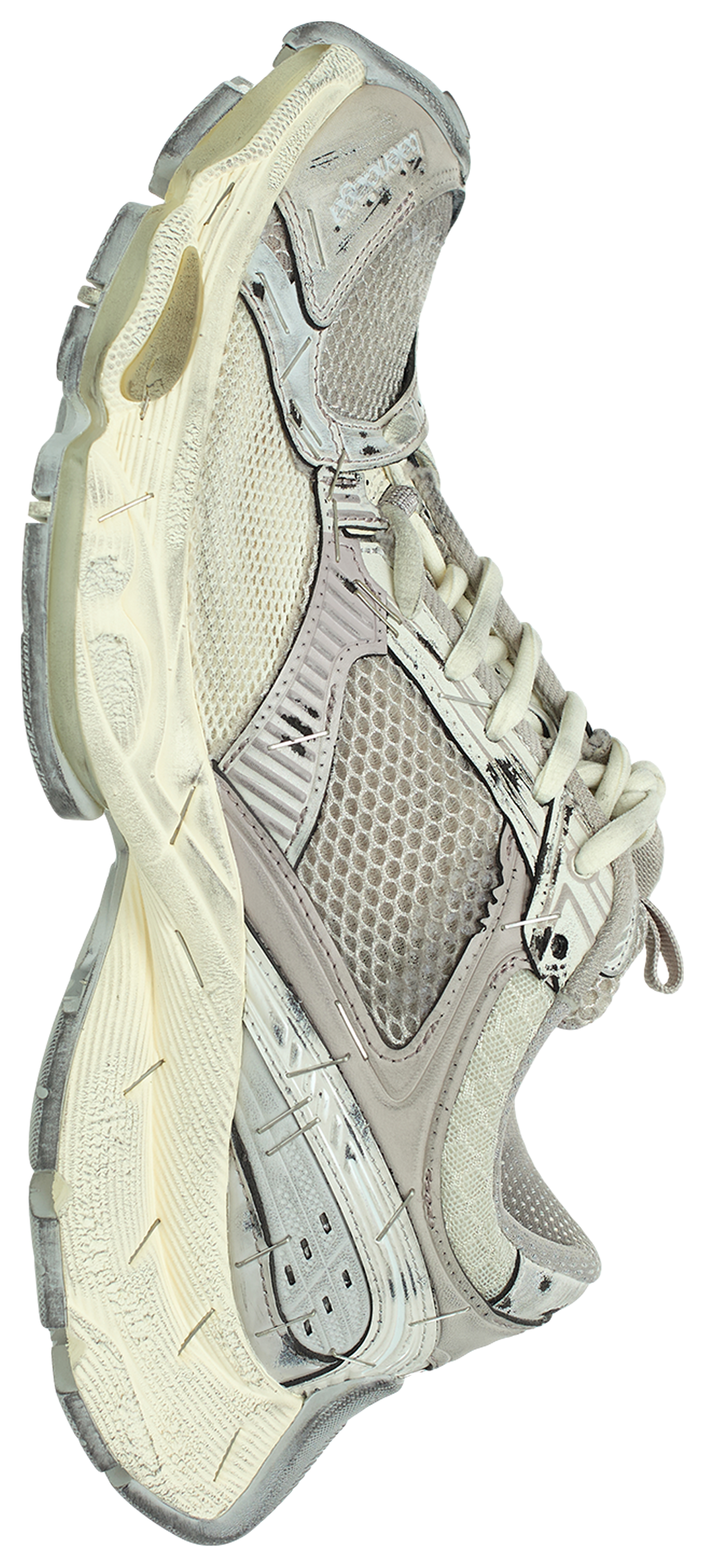 Buy Balenciaga women grey stapler asymmetrical sneakers for