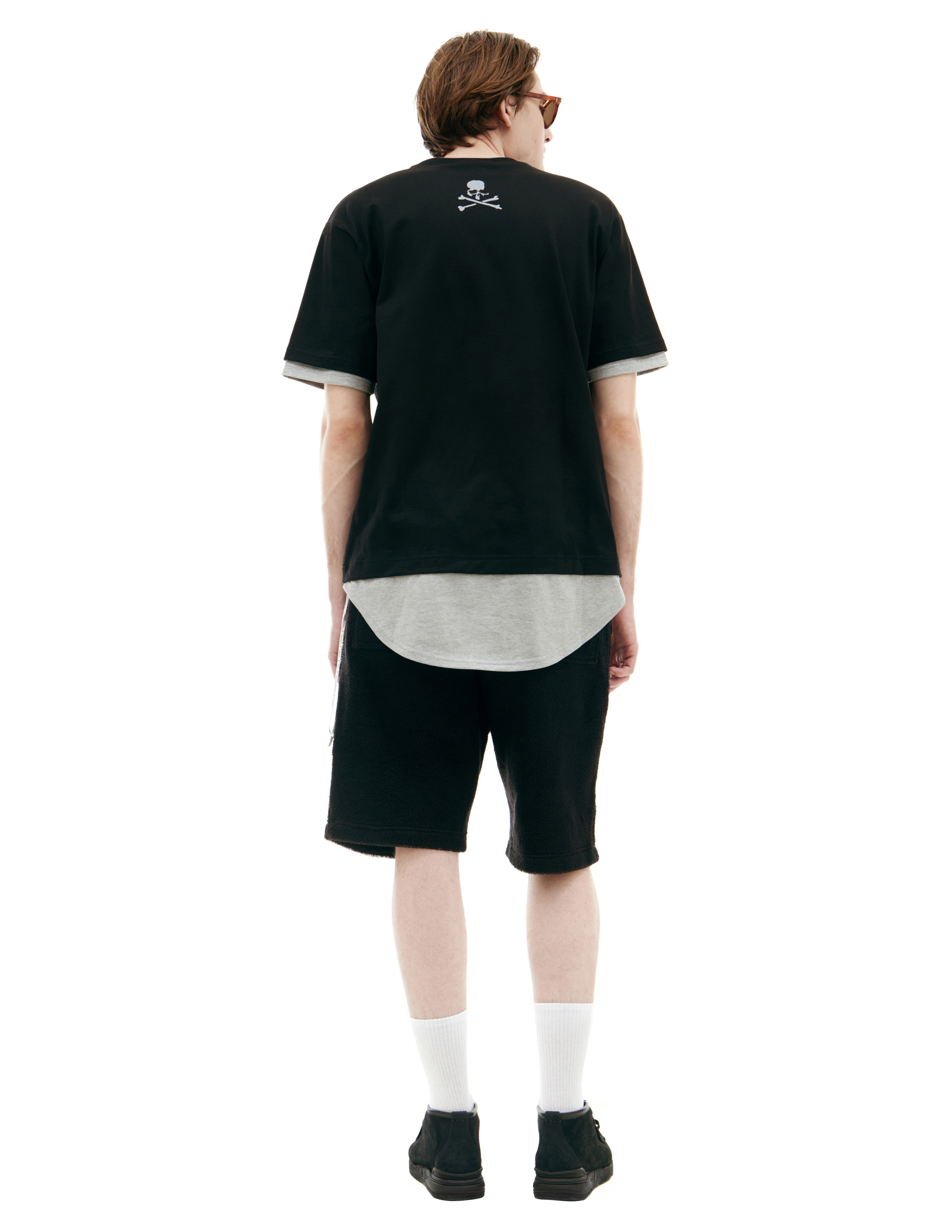 Mastermind Japan Double-layer Logo T-shirt In Black