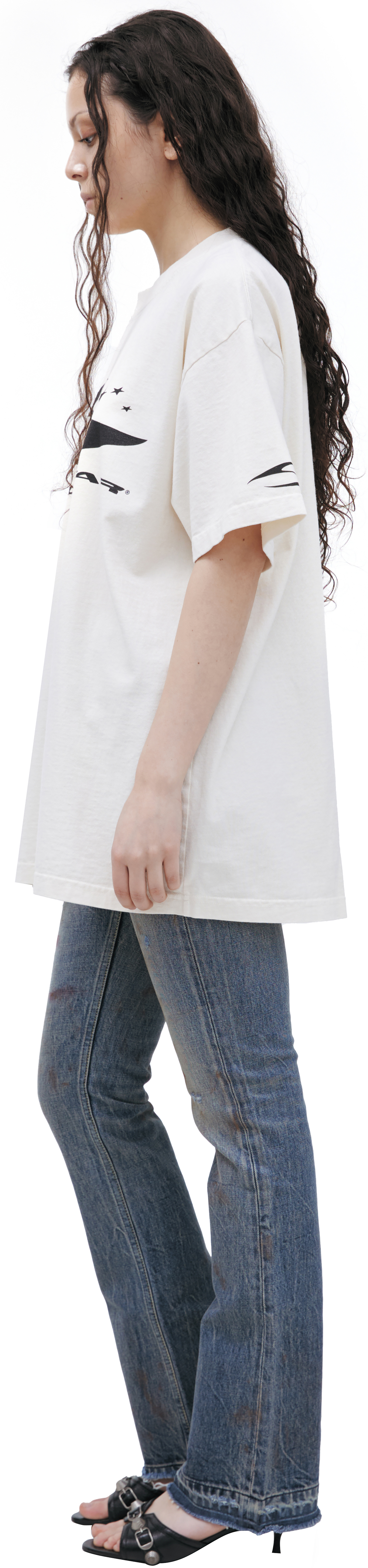 Buy Hellstar women white logo t-shirt for $305 online on SV77