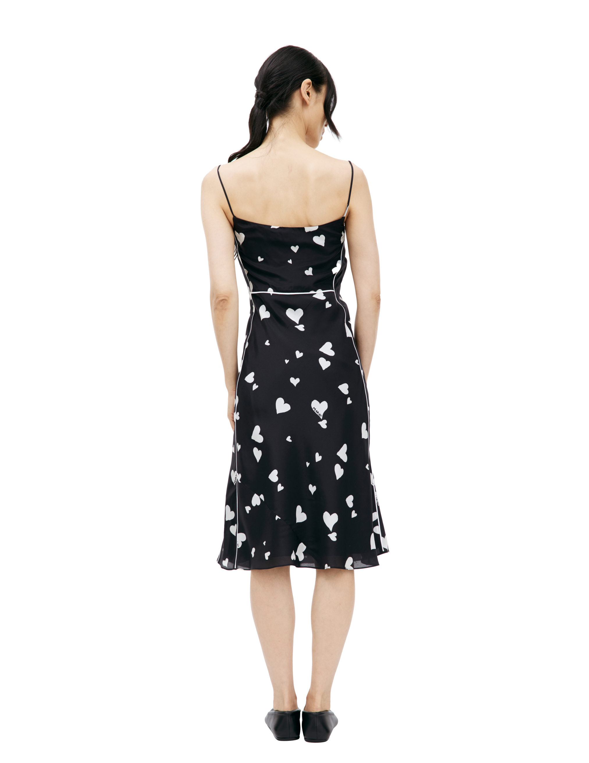 Shop Marni Silk Strappy Dress In Black