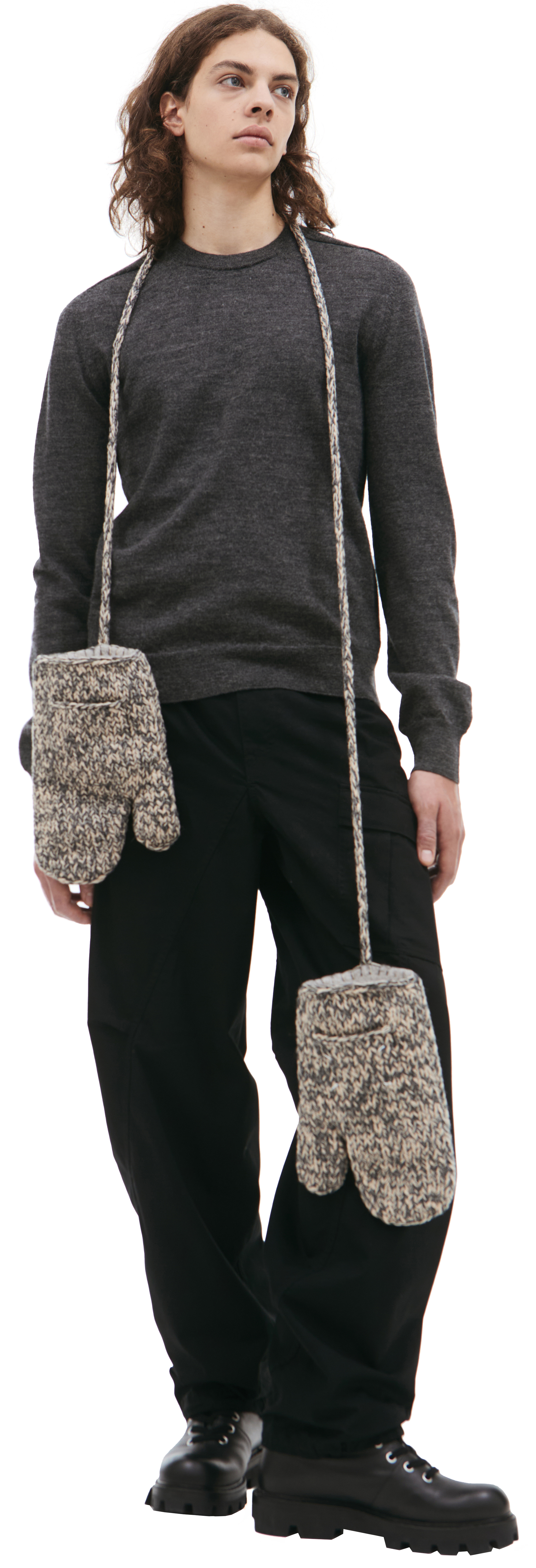 Buy Maison Margiela men grey gray wool sweater for $592