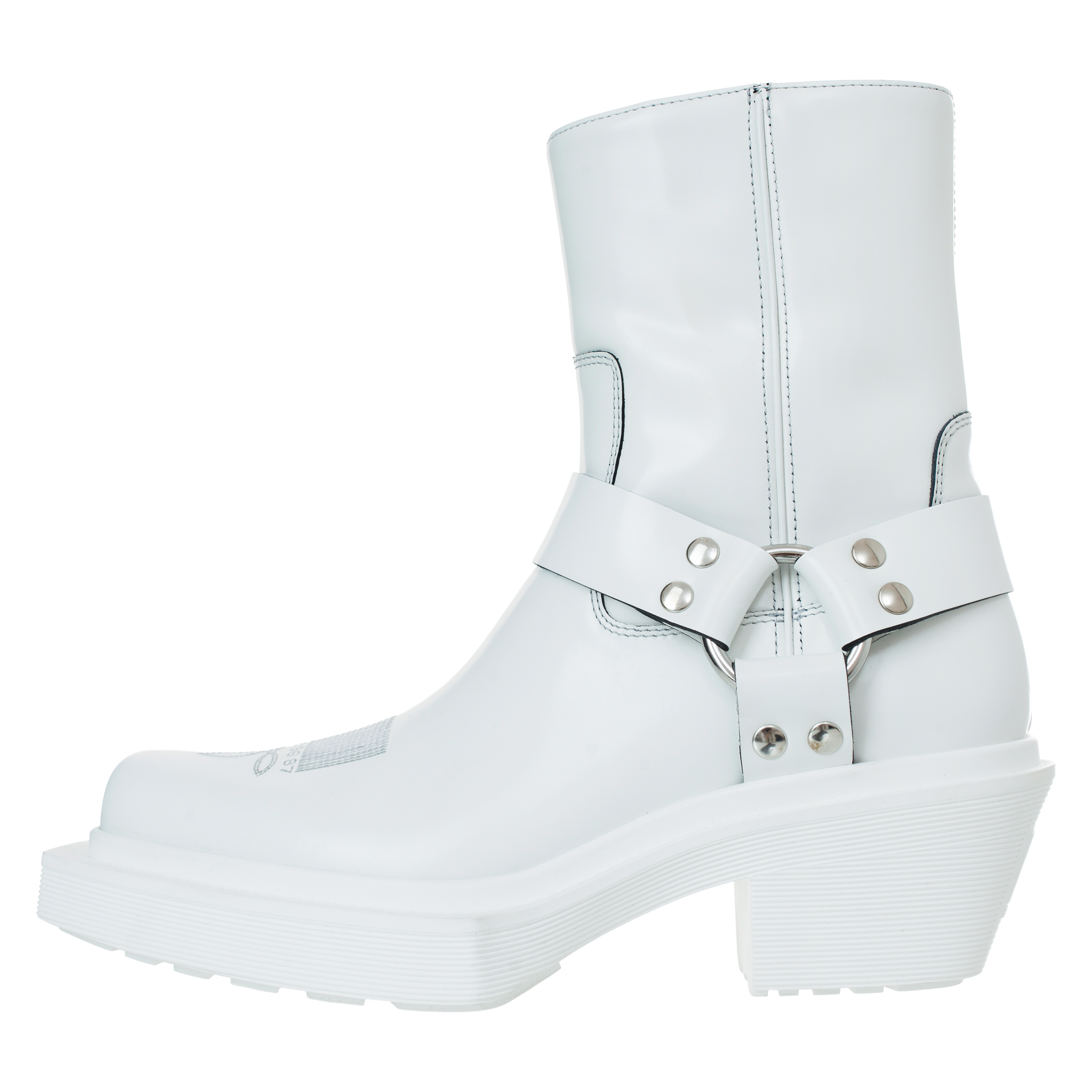 Buy VTMNTS men white leather cowboy ankle boots for $1,162