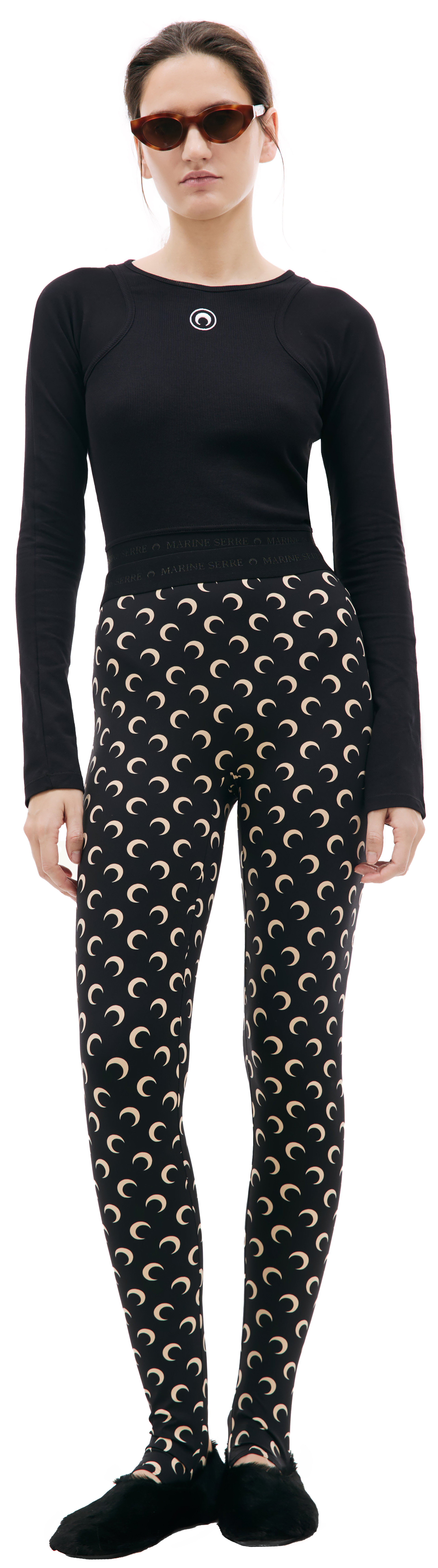 MARINE SERRE ボディスーツ Recycled Jersey Moon Catsuit • Marine Serre