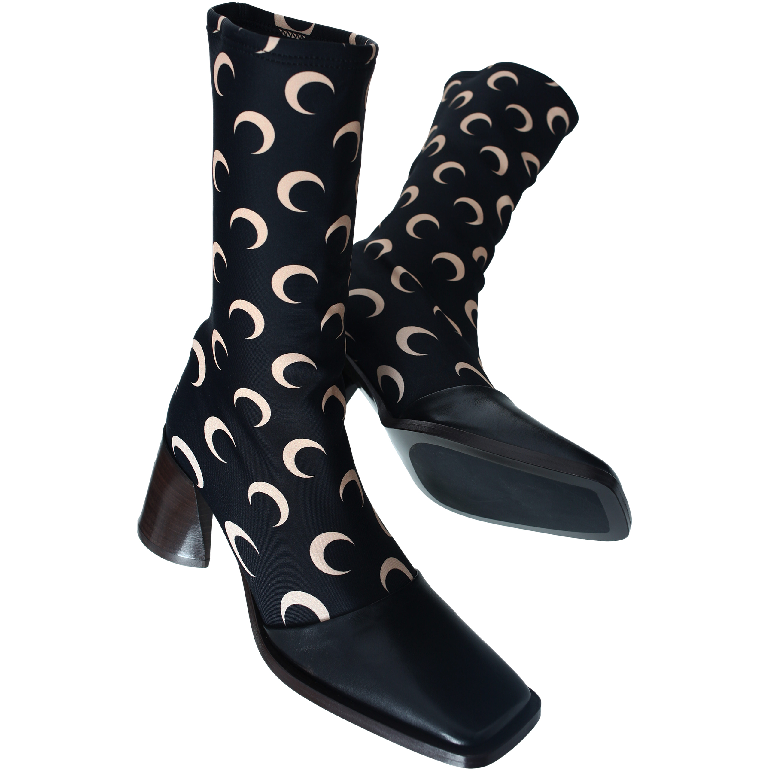 Shop Marine Serre Black All Over Moon Ankle Boots