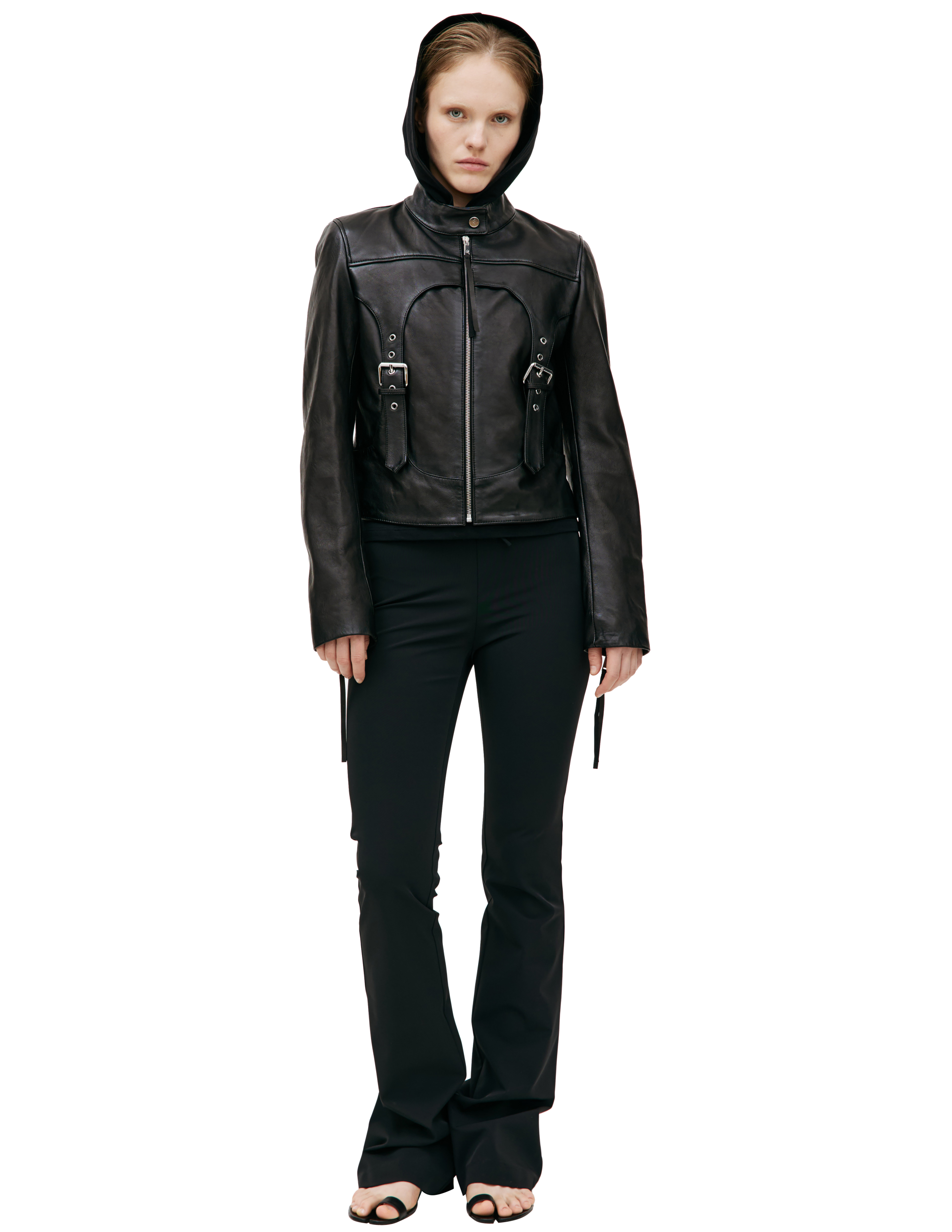 Blumarine Black Leather Biker Jacket