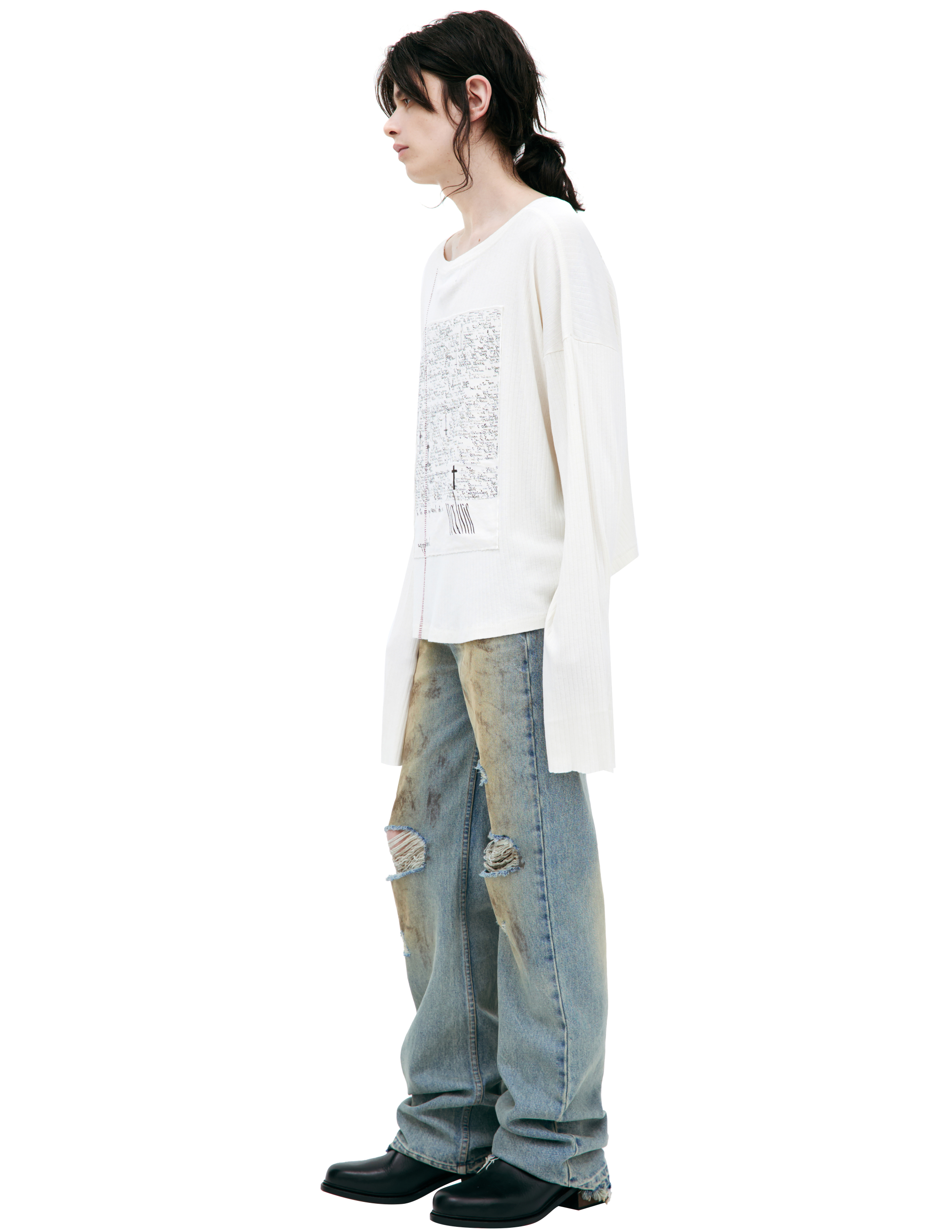 Enfants Riches Deprimes White Patch Longsleeve In White