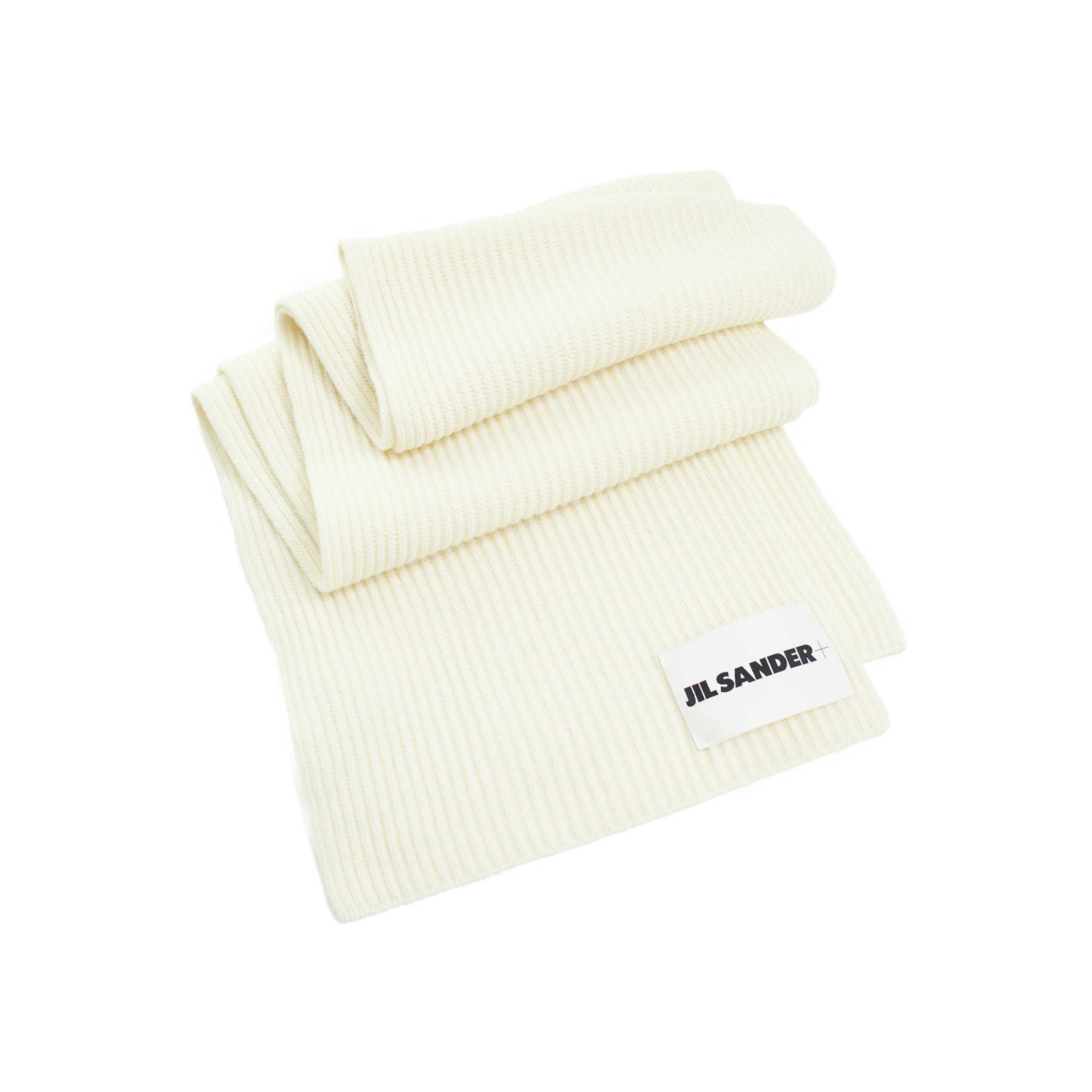 Jil Sander Coarse-knit Wool Scarf In White