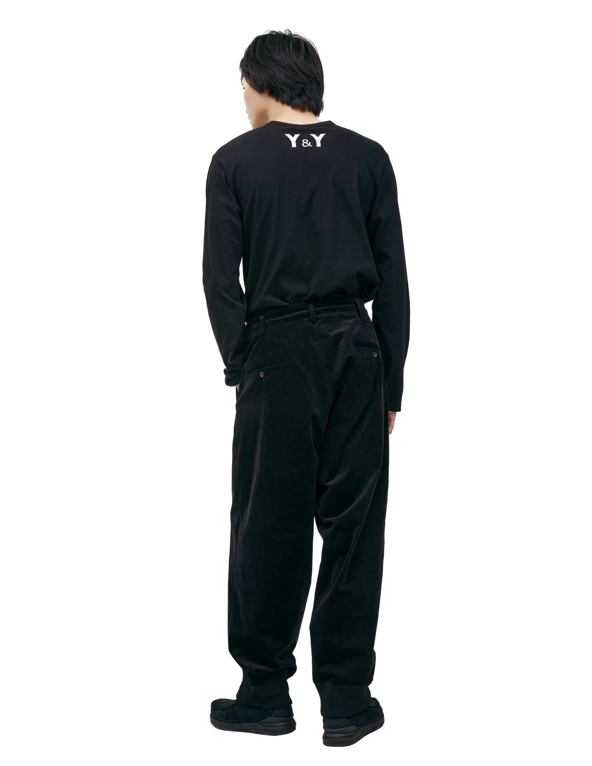 Yohji Yamamoto Tapered Corduroy Trousers In Black