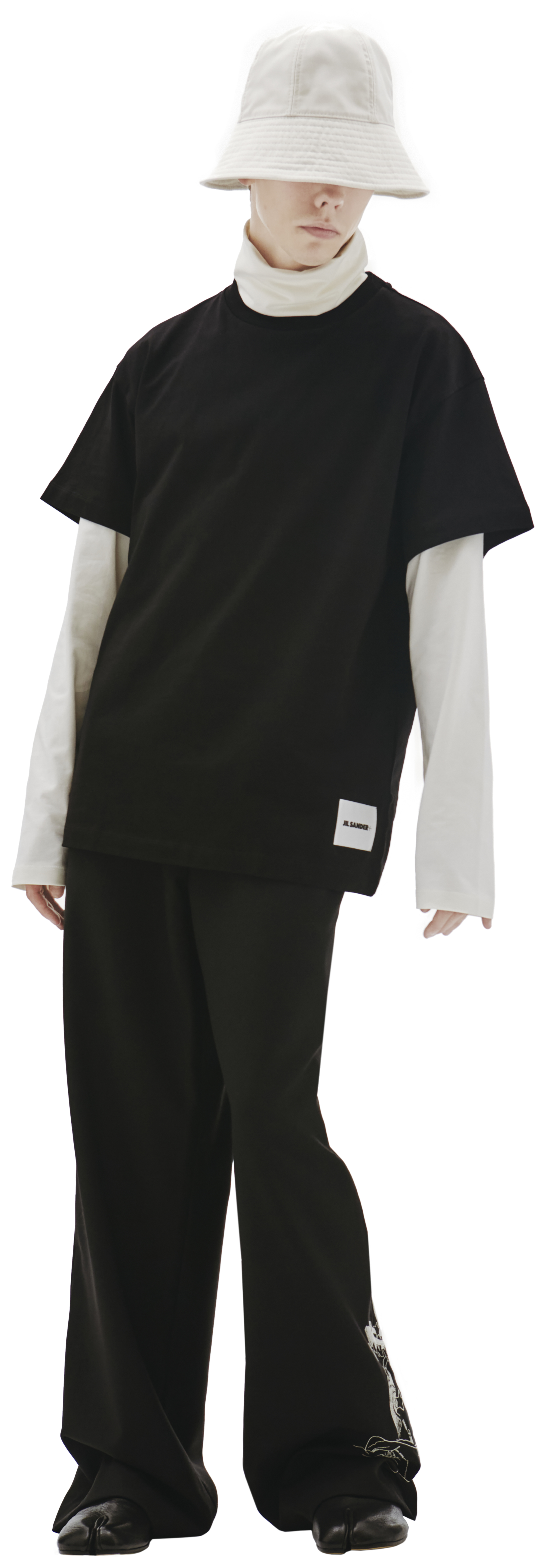 Buy Jil Sander men black 3-pack t-shirt set for $460 online on