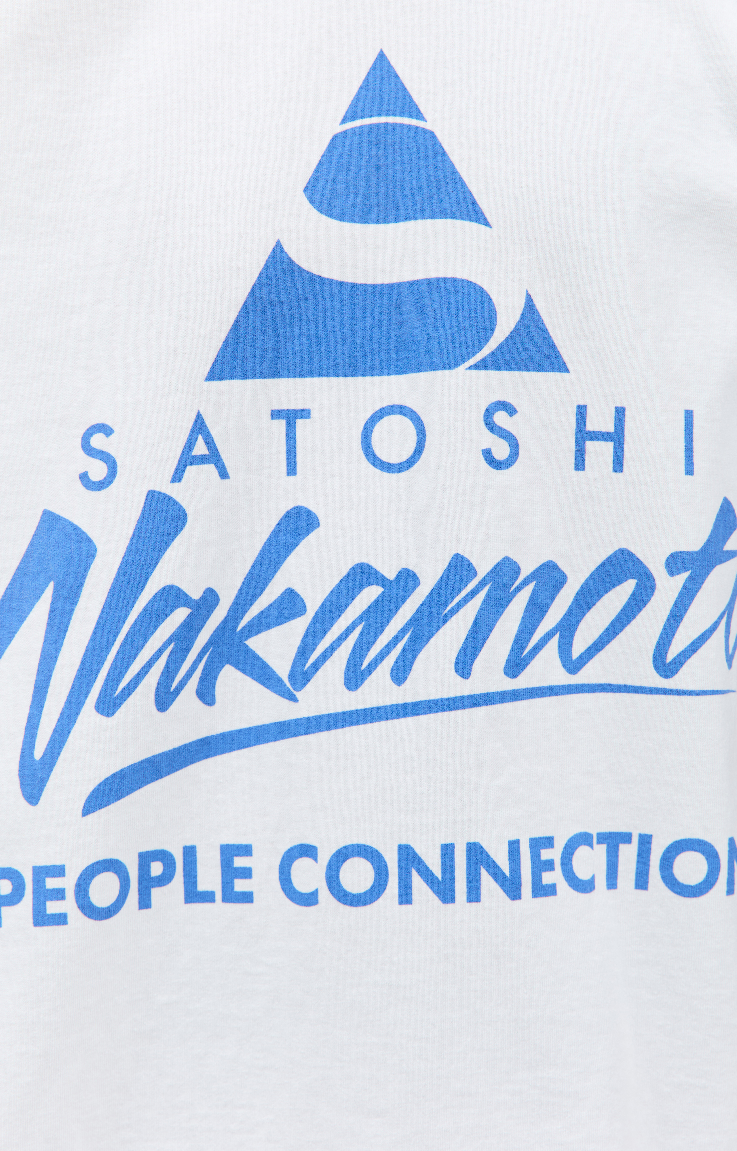 Buy Satoshi Nakamoto men white people connection printed t
