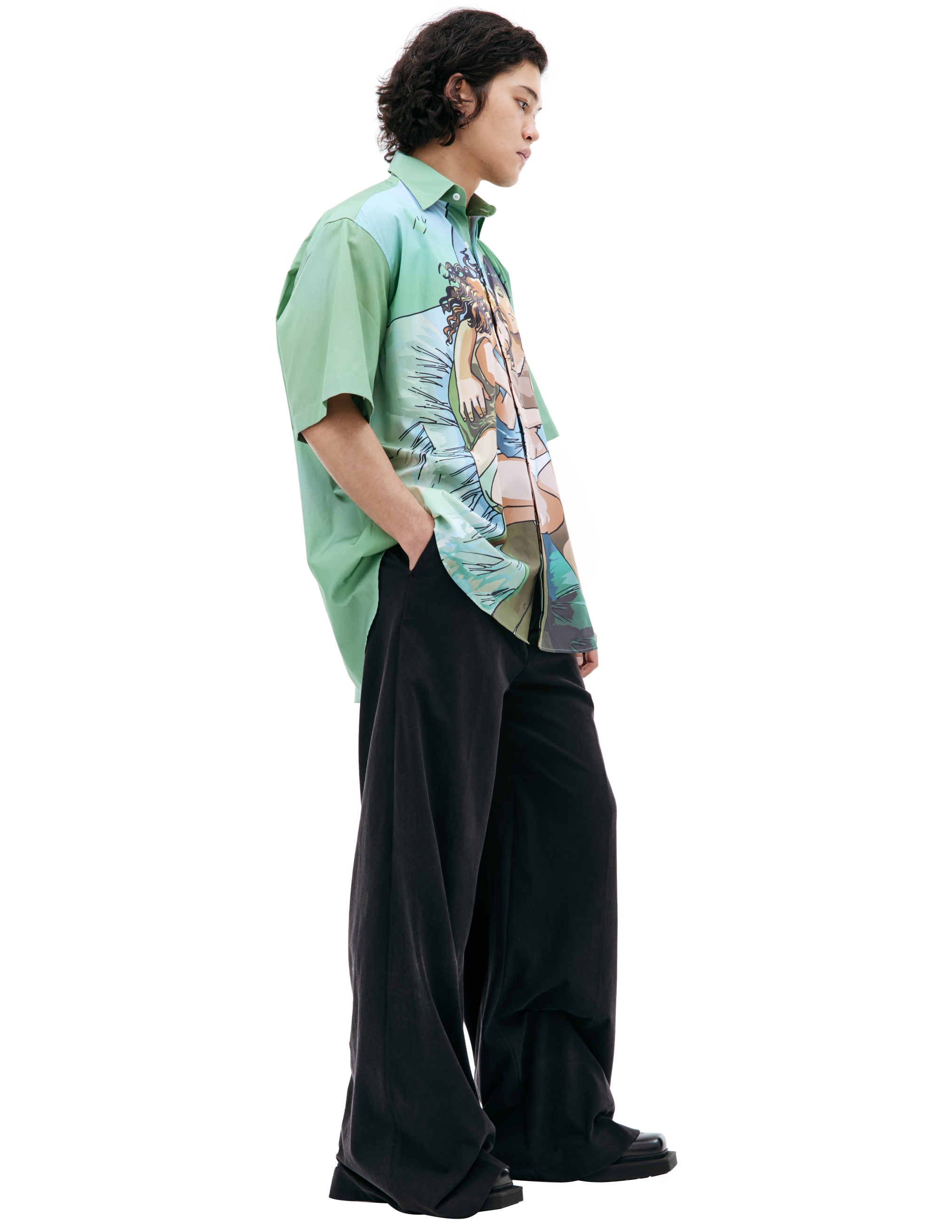 Shop Vetements Anime Printed Shirt In Green