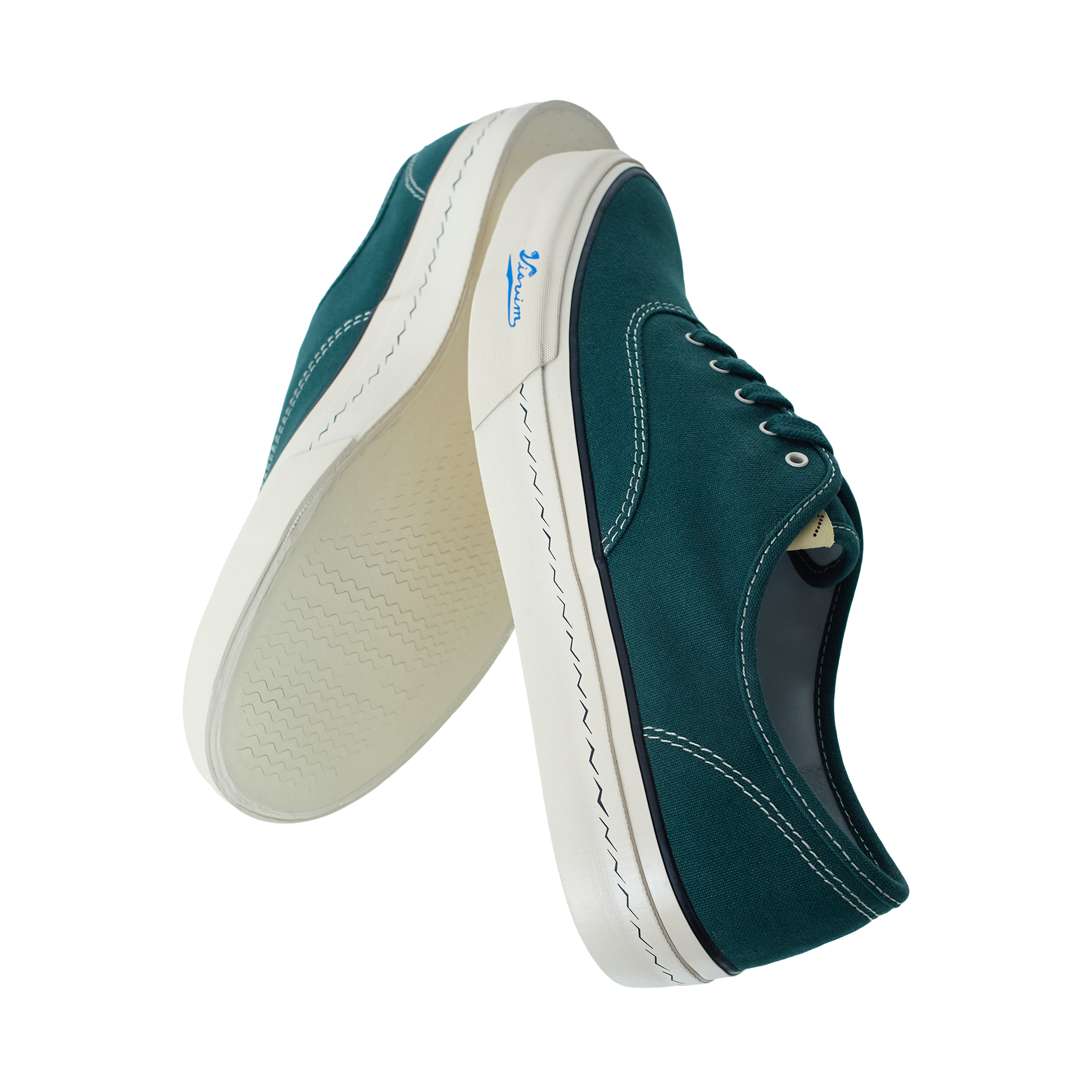 Shop Visvim Logan Deck Сanvas Sneakers In Green