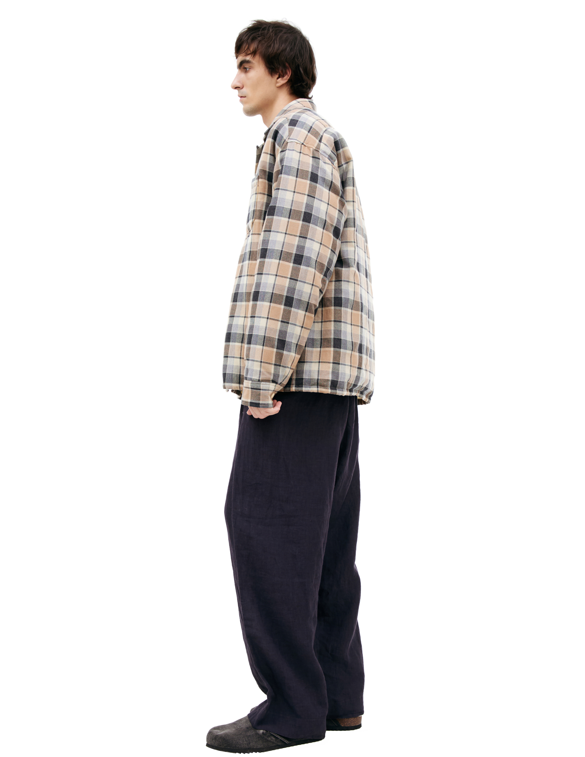 Visvim Beige Plaid Jacket In Animal Print
