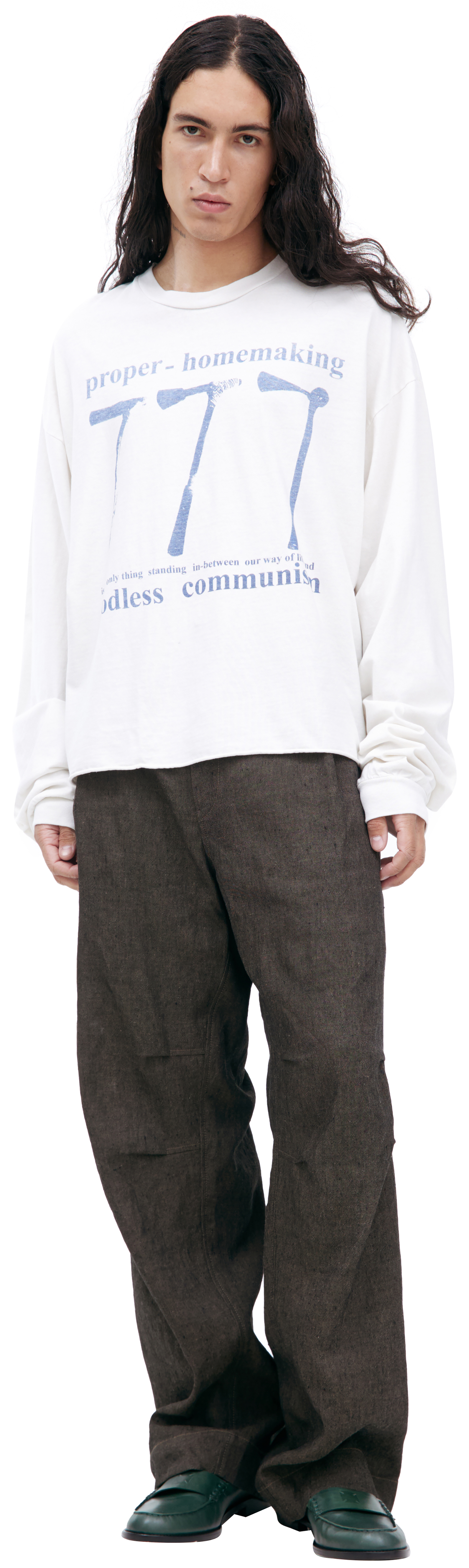 Buy Enfants Riches Déprimés men white longsleeve with print