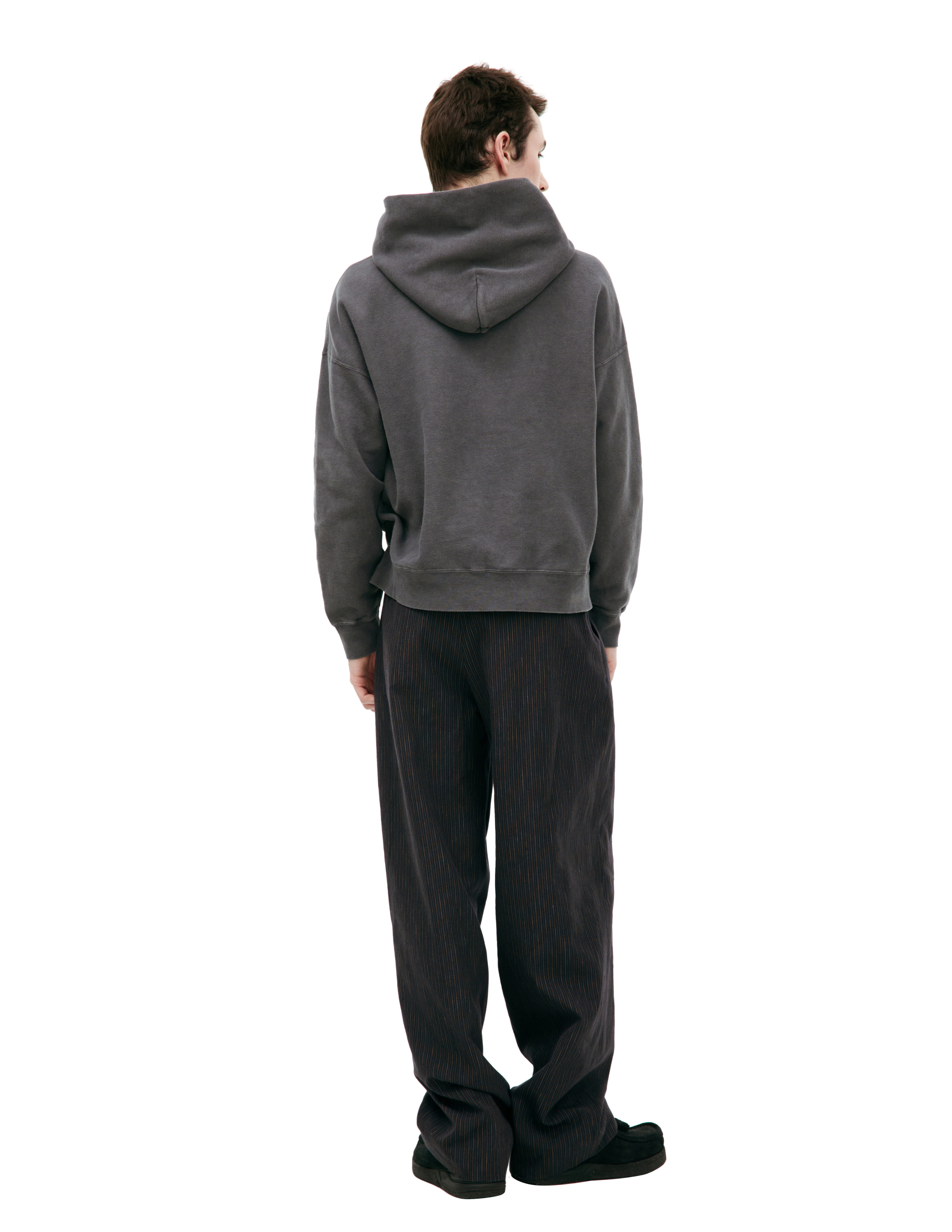 Visvim Grey Hoodie With Patch Pocket In Grey