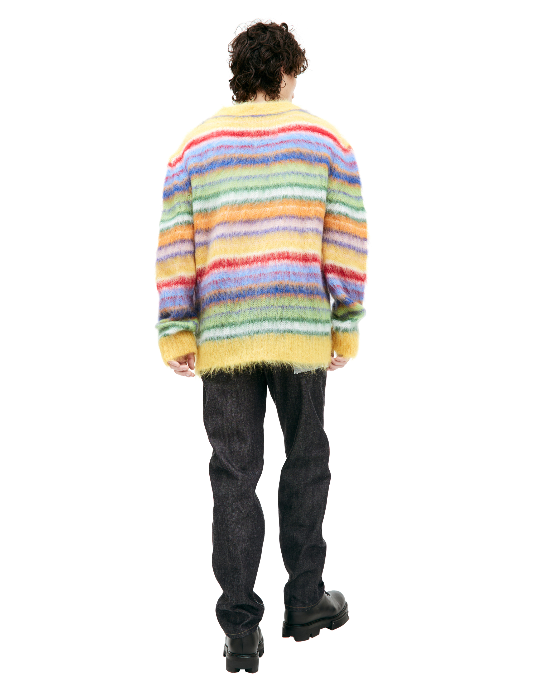 MARNI STRIPED MOHAIR CARDIGAN 