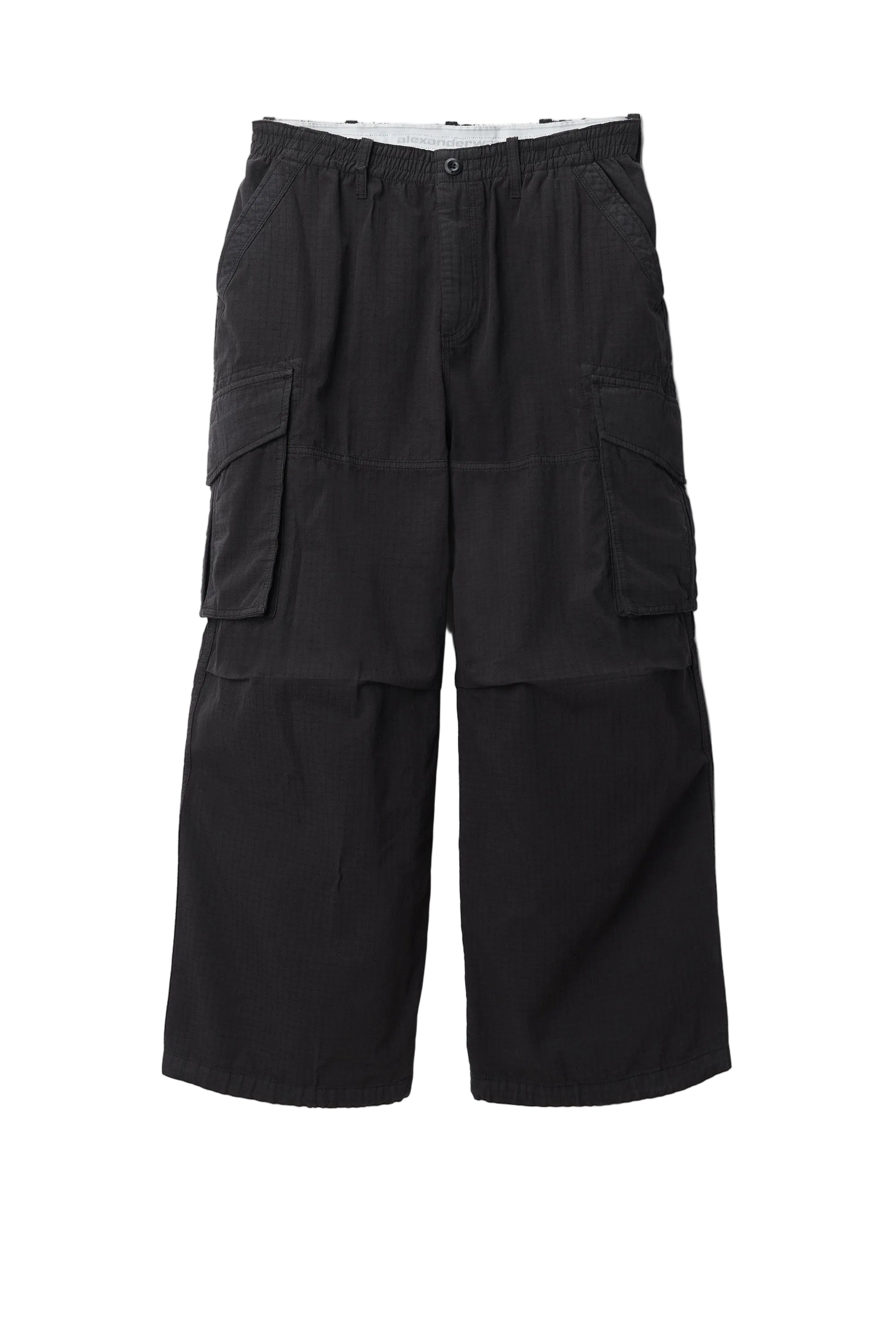 Alexander Wang Elastic Mid-rise Cargo Pants In Black