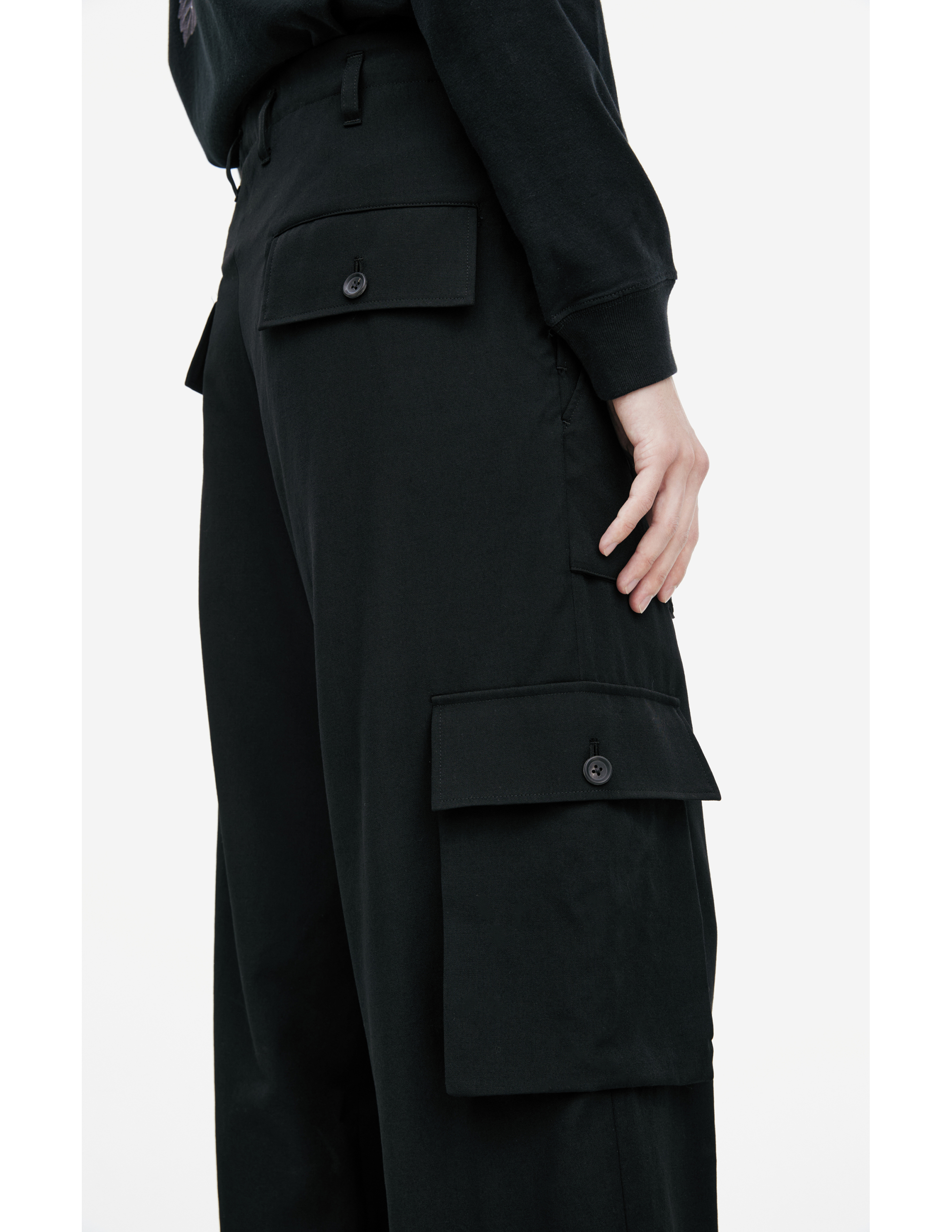 Yohji Yamamoto Black Cargo Trousers