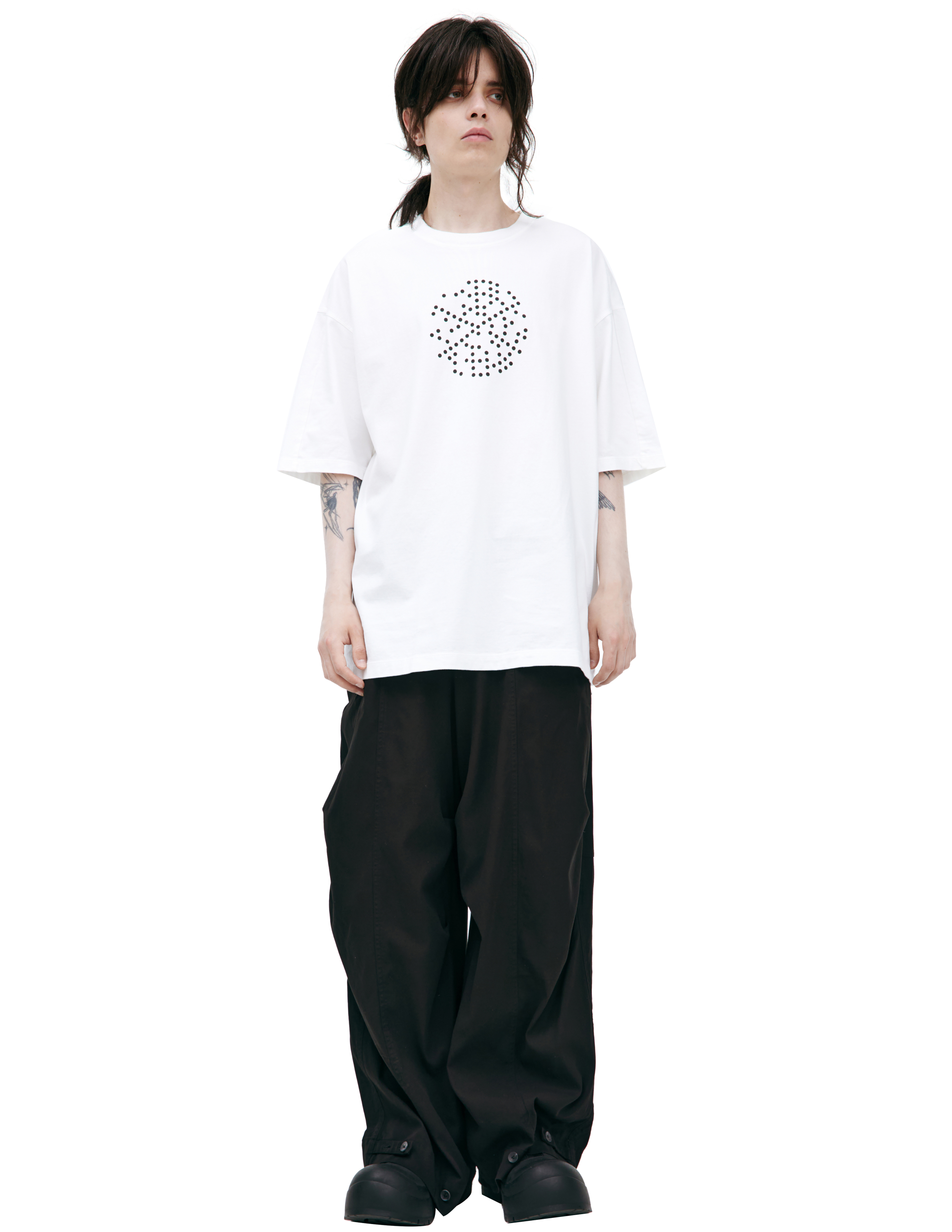 The Viridi-anne Oversized Print T-shirt In White