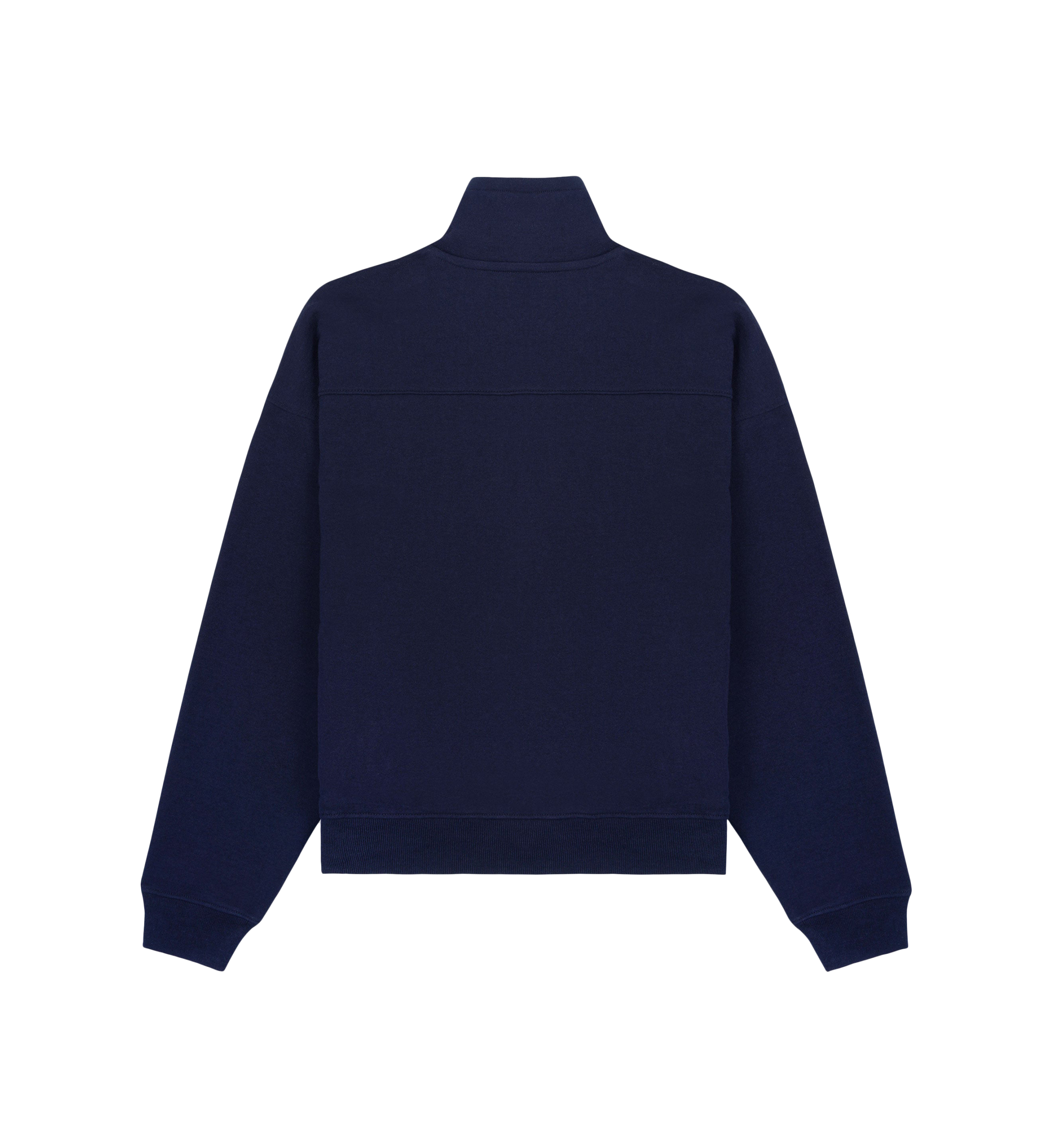 Shop Sporty And Rich Sr Sports Zip Up Sweatshirt In Navy Blue