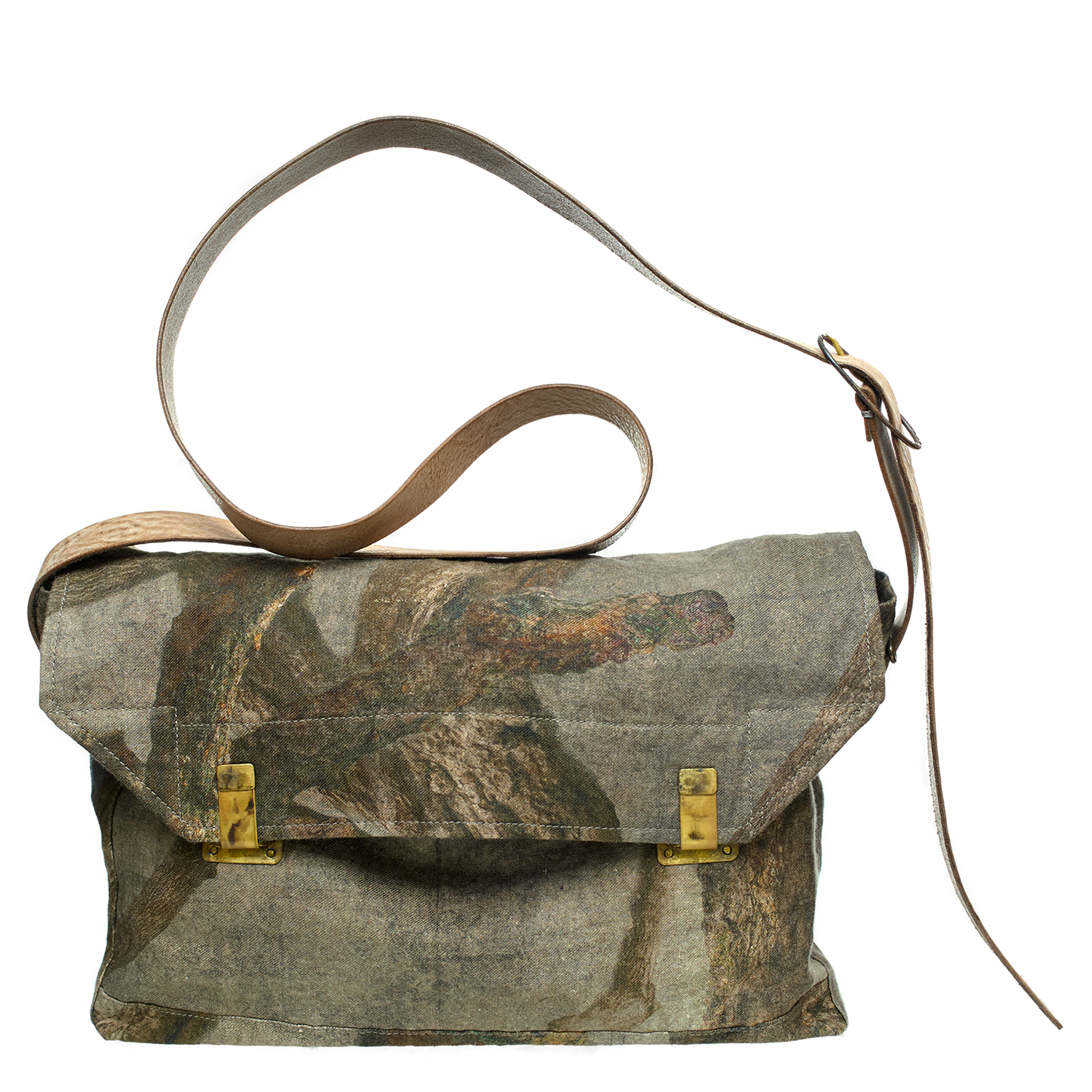 Ziggy Chen Khaki Bag With Print In Green
