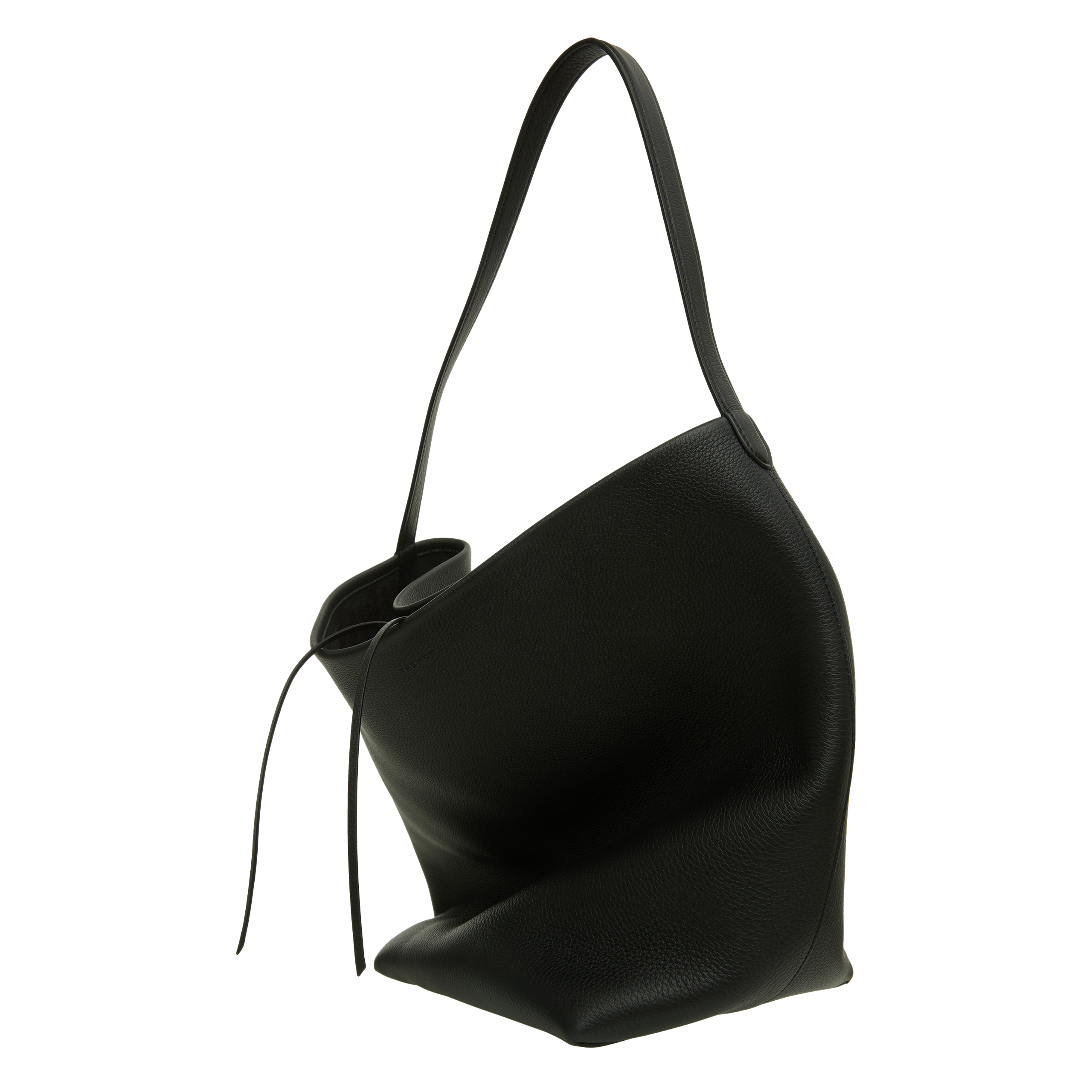 The Row Leather Tote Bag N/s Park Large In Black