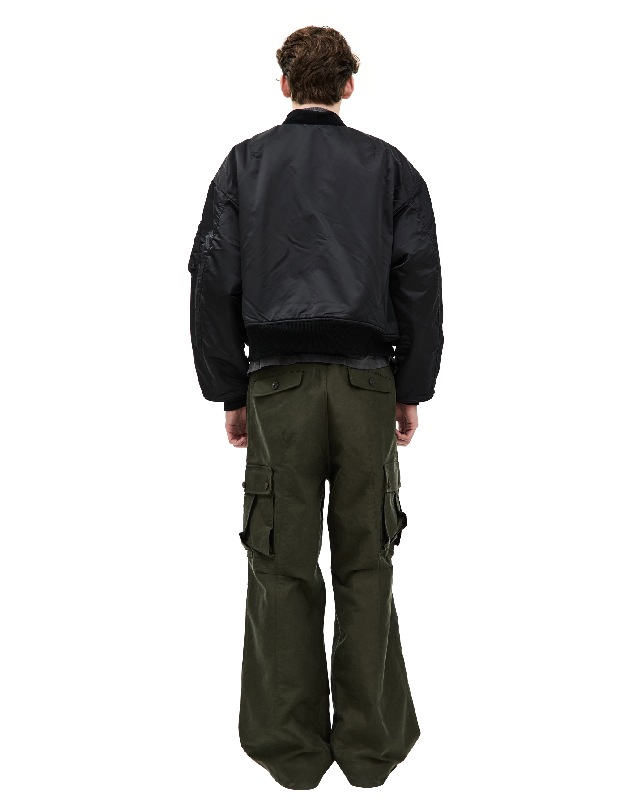 Saint Mxxxxxx Two-way Zippered Bomber In Black