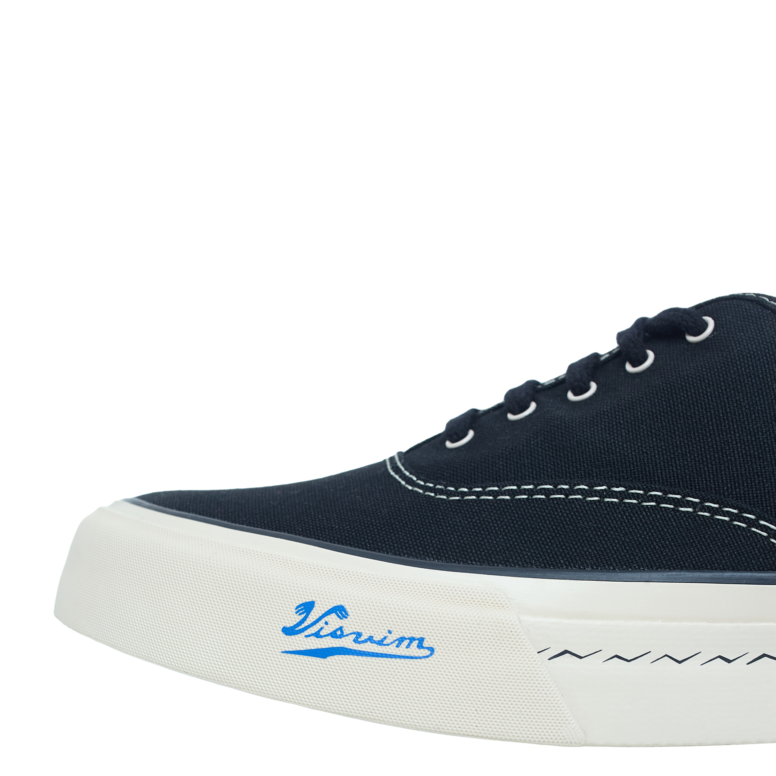 Buy visvim men black logan deck сanvas sneakers for $830 online on