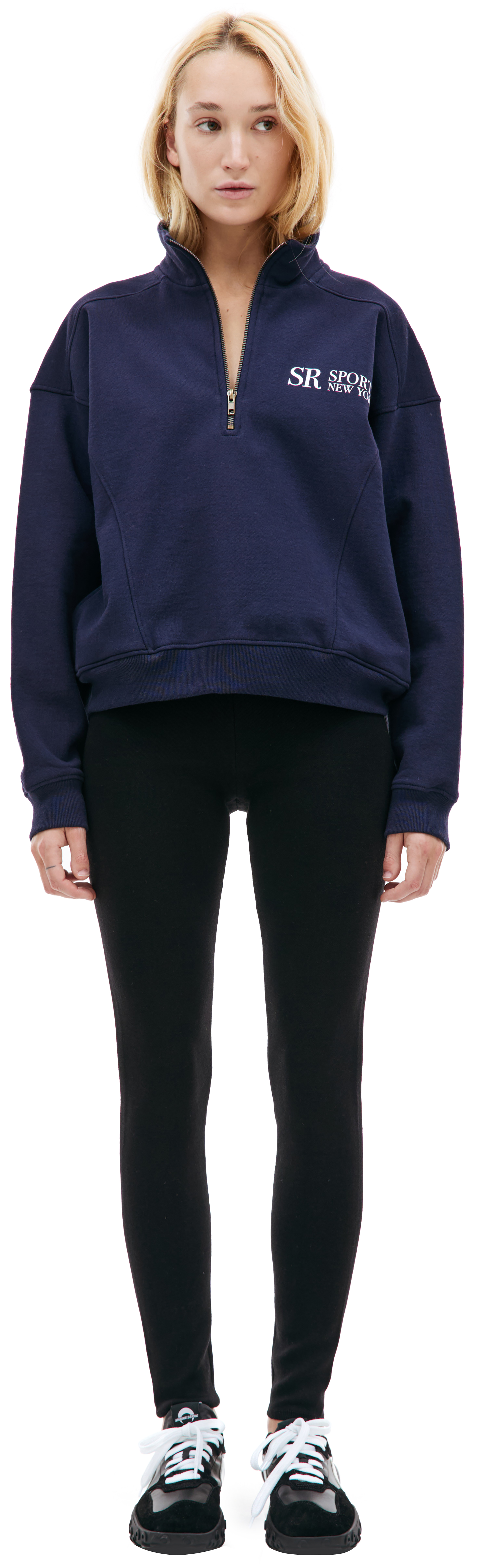 Buy SPORTY & RICH women navy blue sr sports zip up