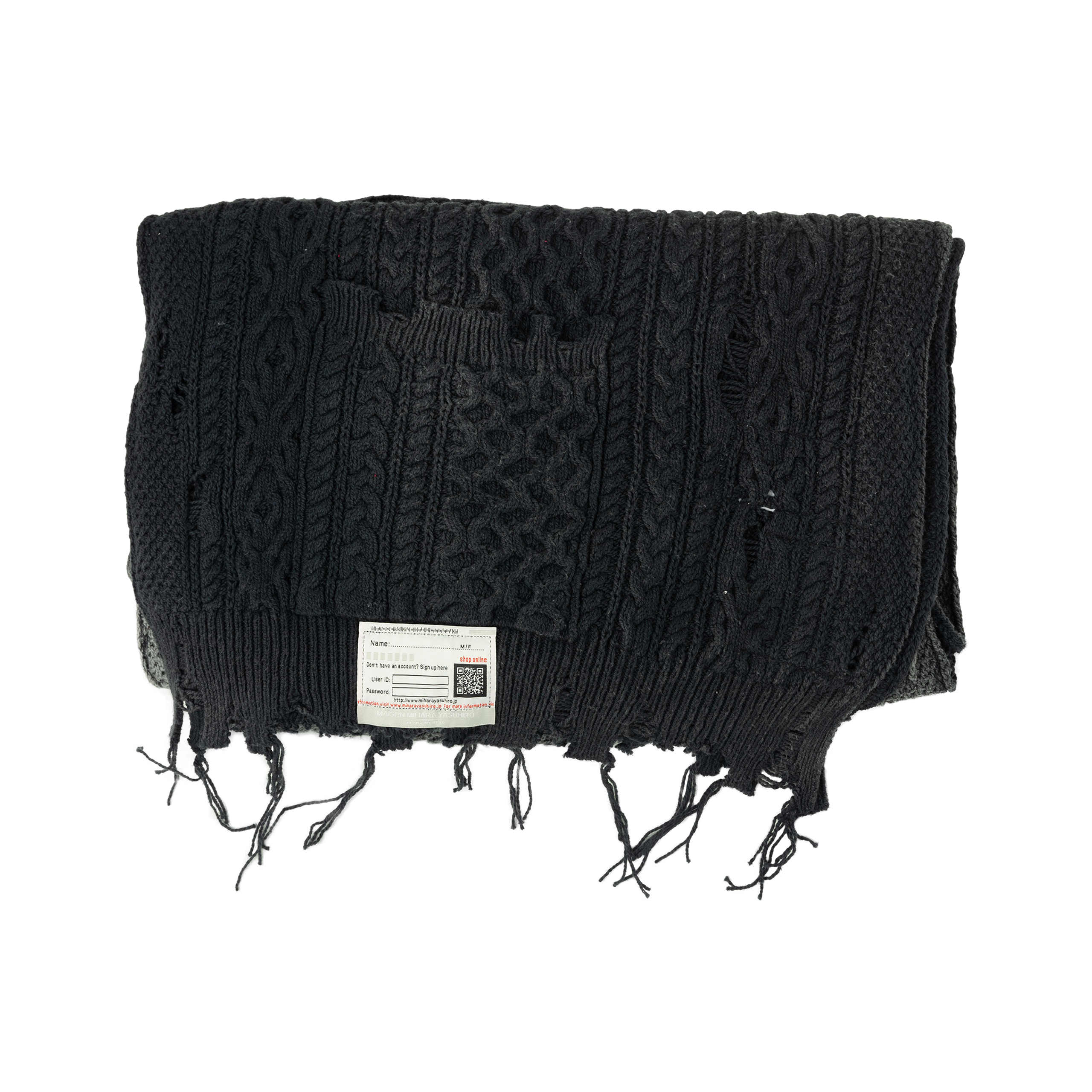 【送料&関税込】Maison Margiela Knitted Scarf - Unisex Maison Margiela Four Stitch Wool Scarf | Grey | FARFETCH