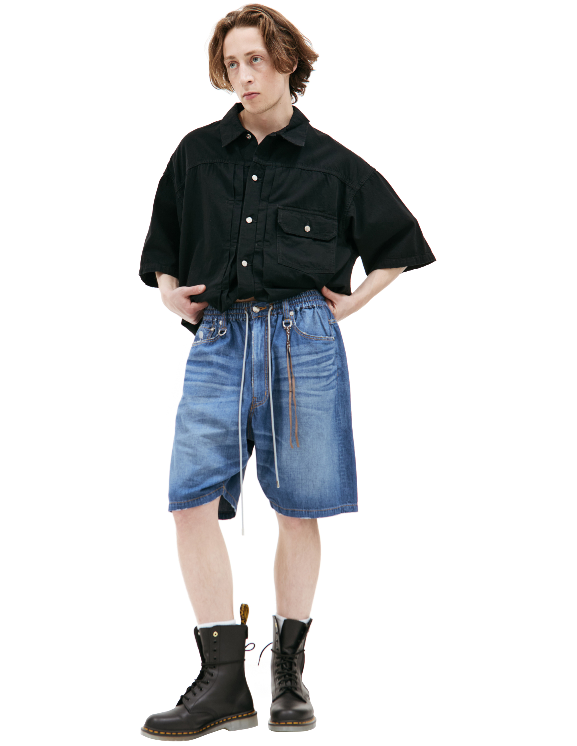 Shop Mastermind Japan Blue Denim Shorts