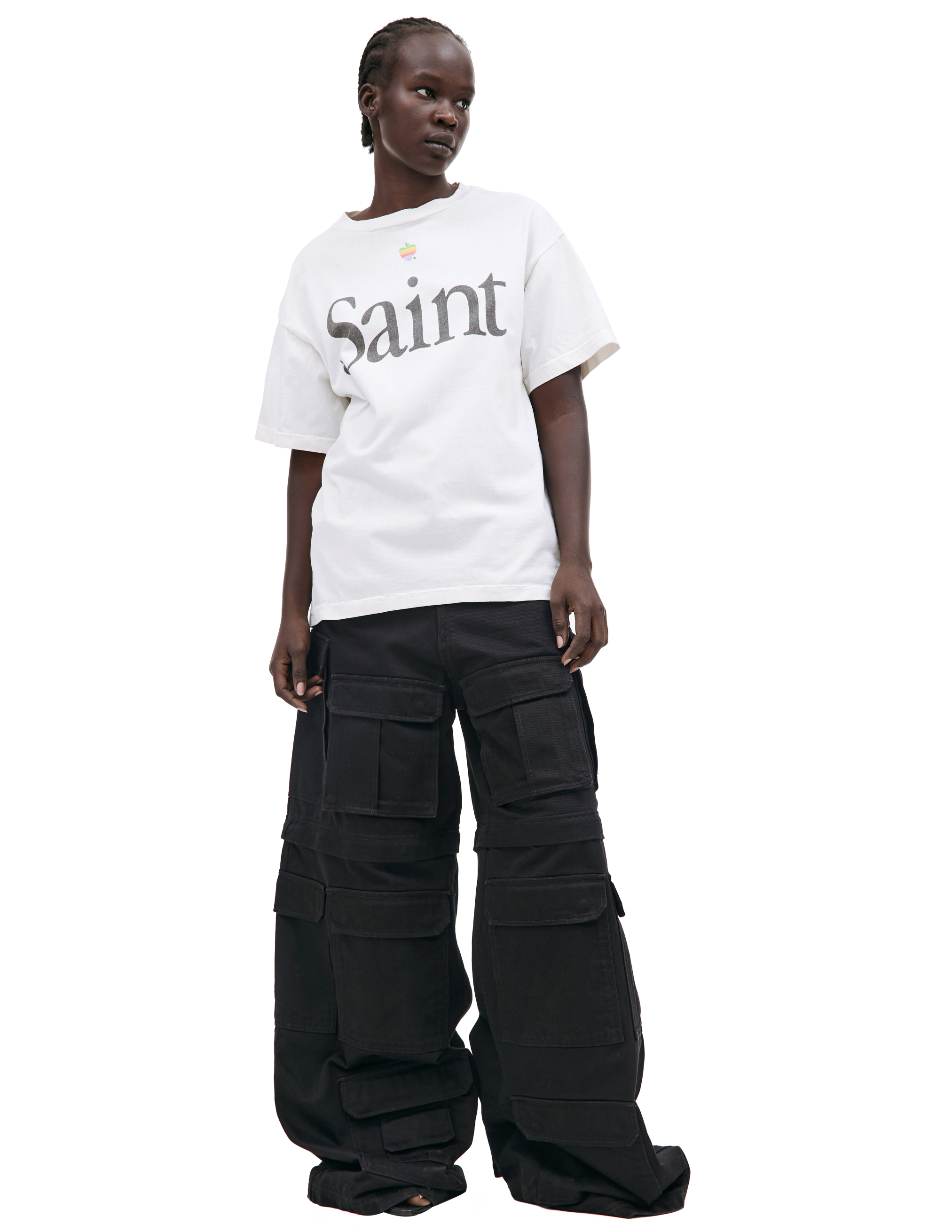 Saint Michael 'saint' Printed T-shirt In White