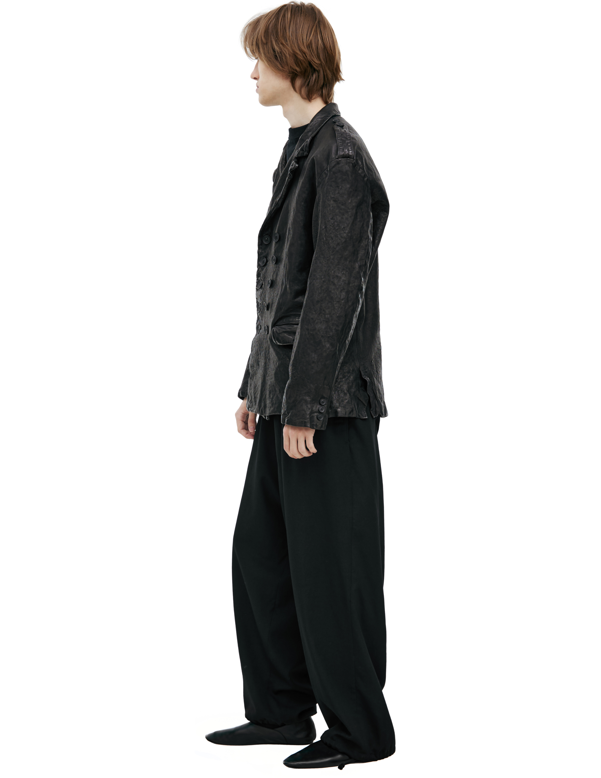 Yohji Yamamoto Leather Jacket With Buttons