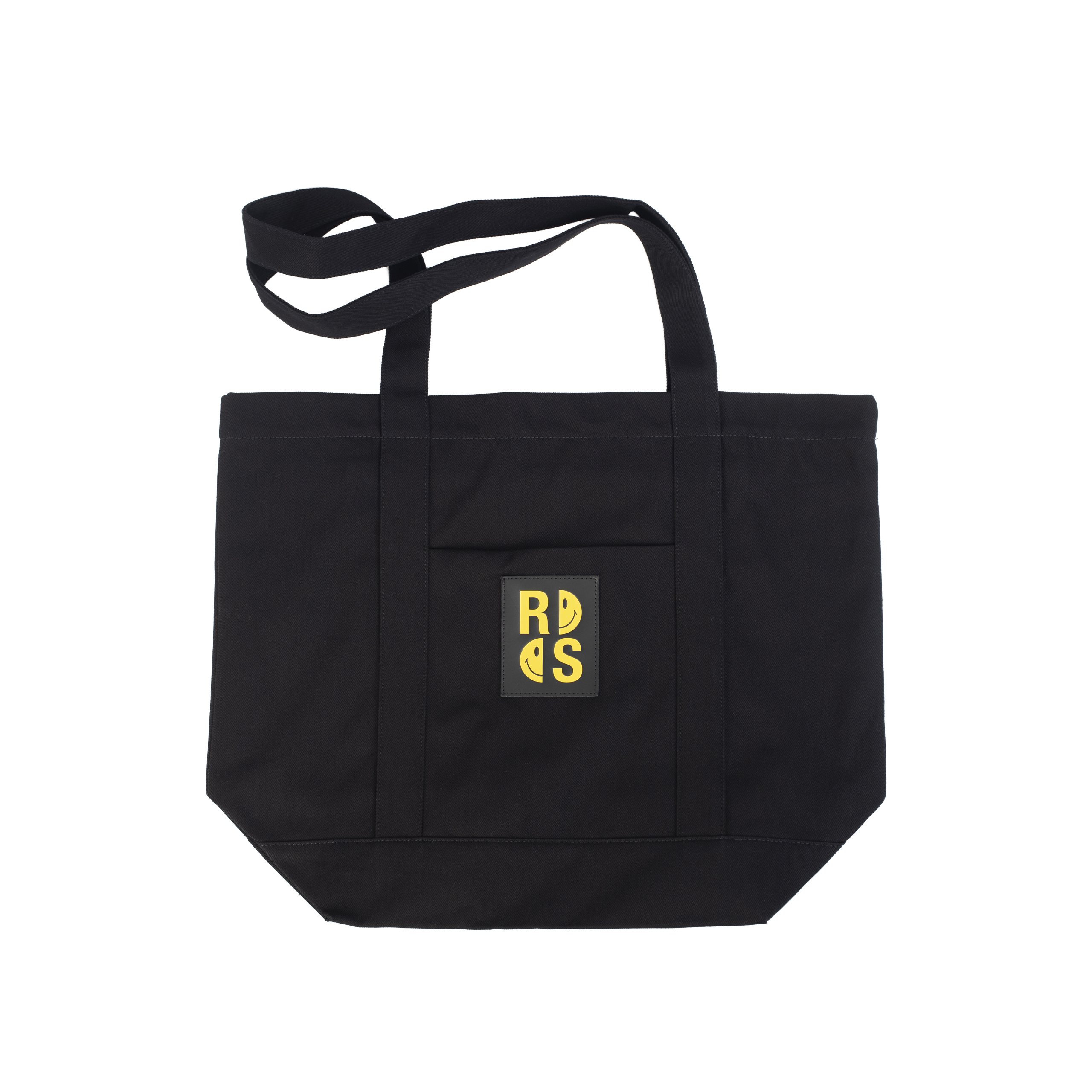 Buy Raf Simons men black raf simons x smiley denim tote bag for $336 online  on SV77, 224-935-11000-0099