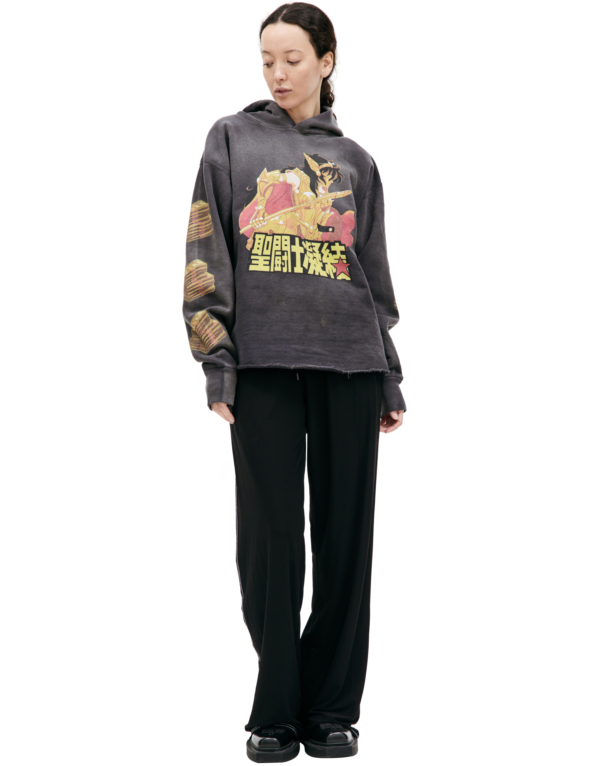 Saint Michael Printed cotton hoodie