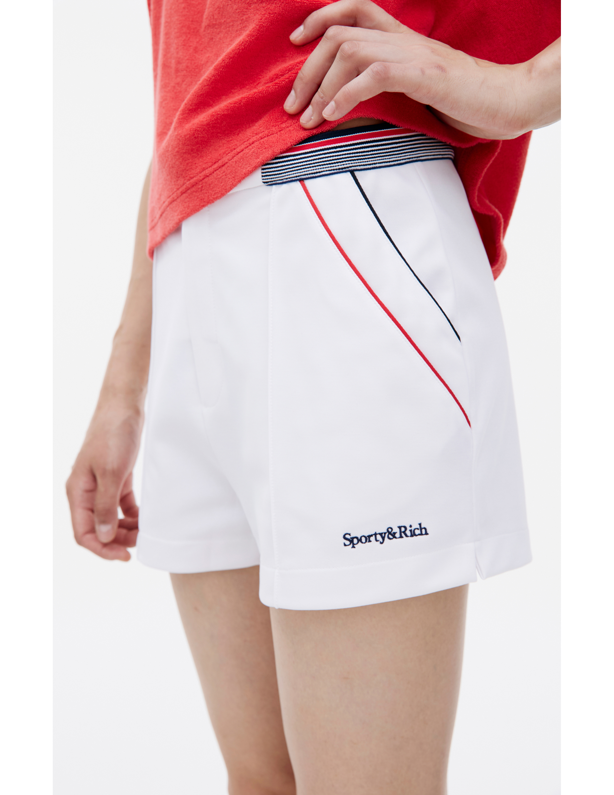 Sporty And Rich White Button-down Shorts In White
