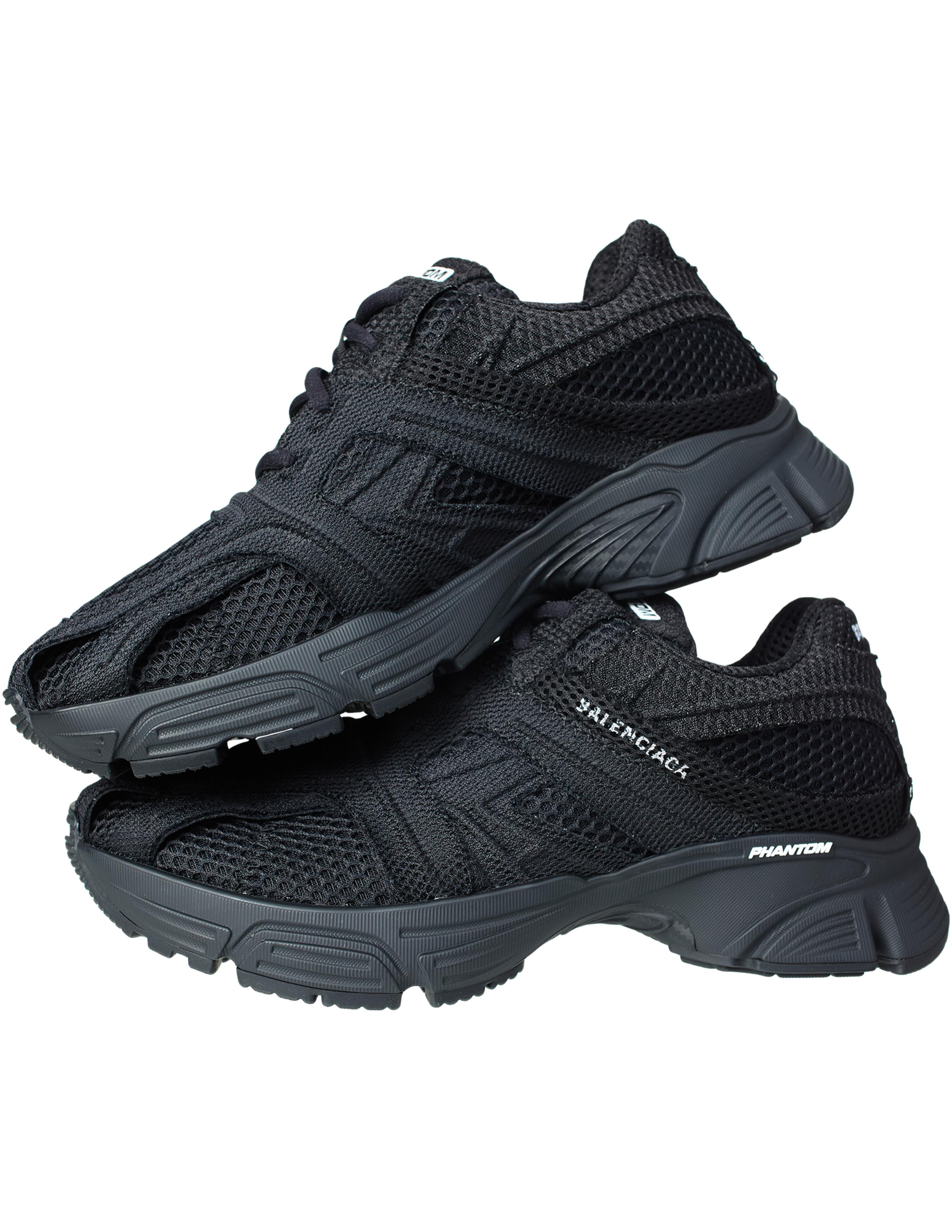 Shop Balenciaga Textile Sneakers Phantom In Black