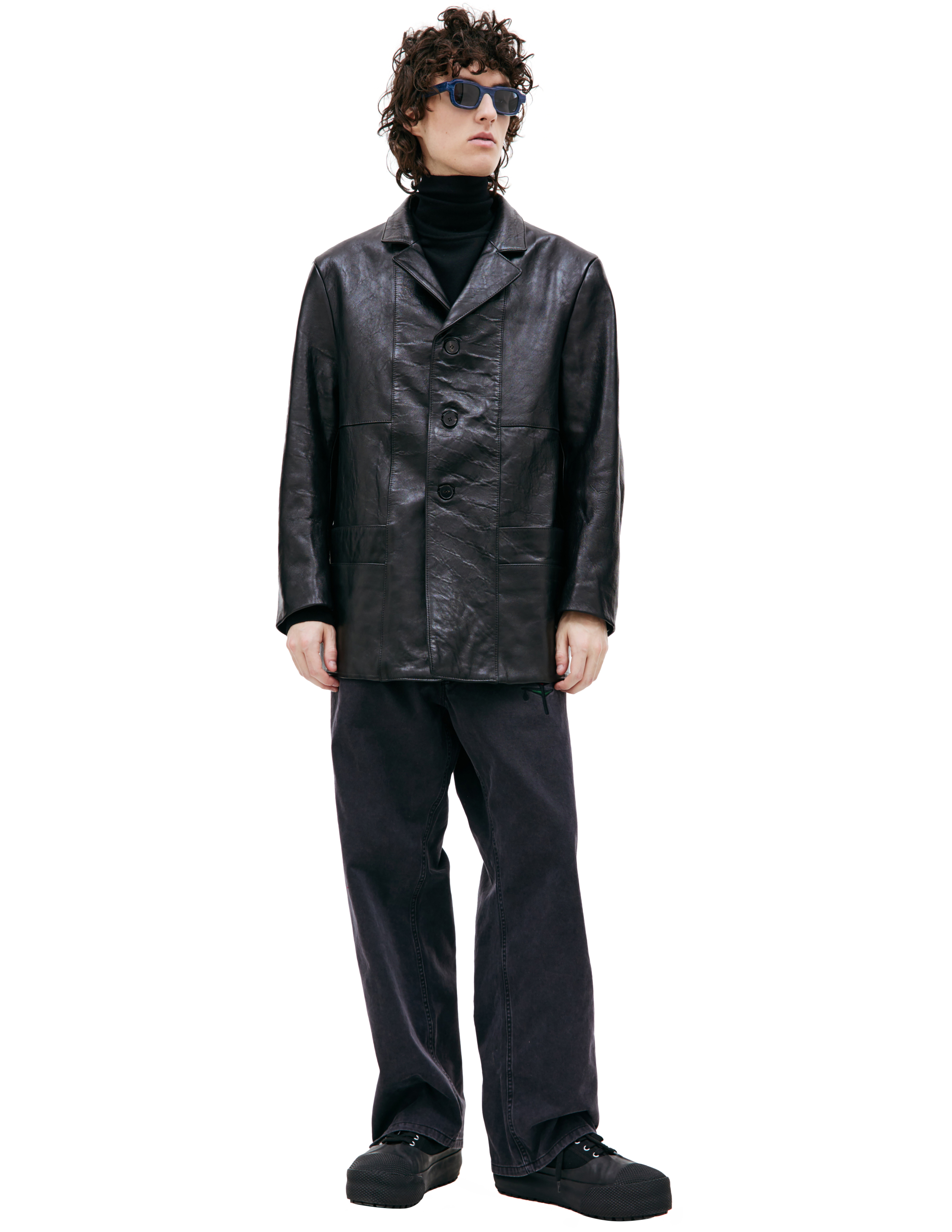 Enfants Riches Deprimes Black leather blazer