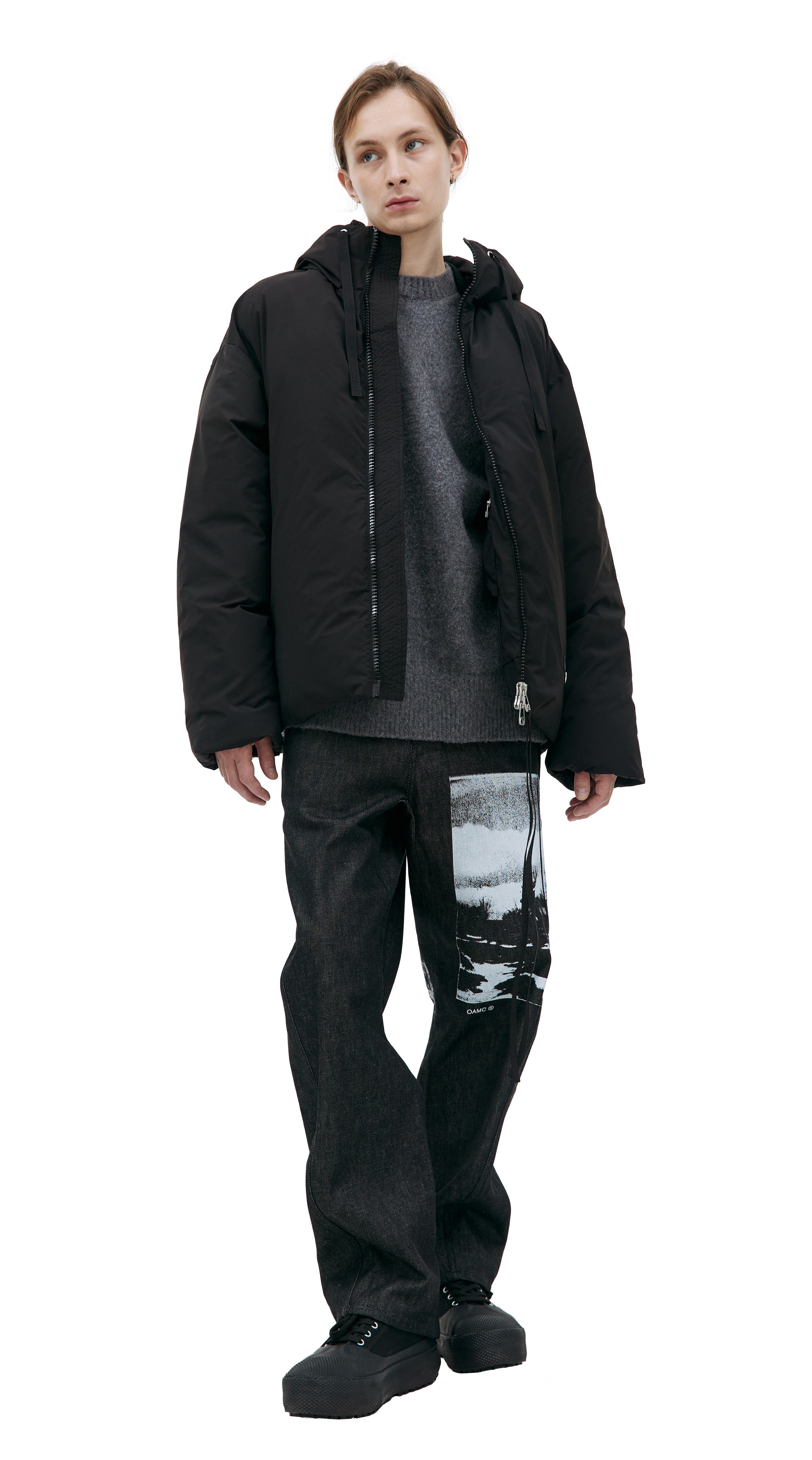 Buy OAMC men black lithium down jacket for $1,555 online on SV77