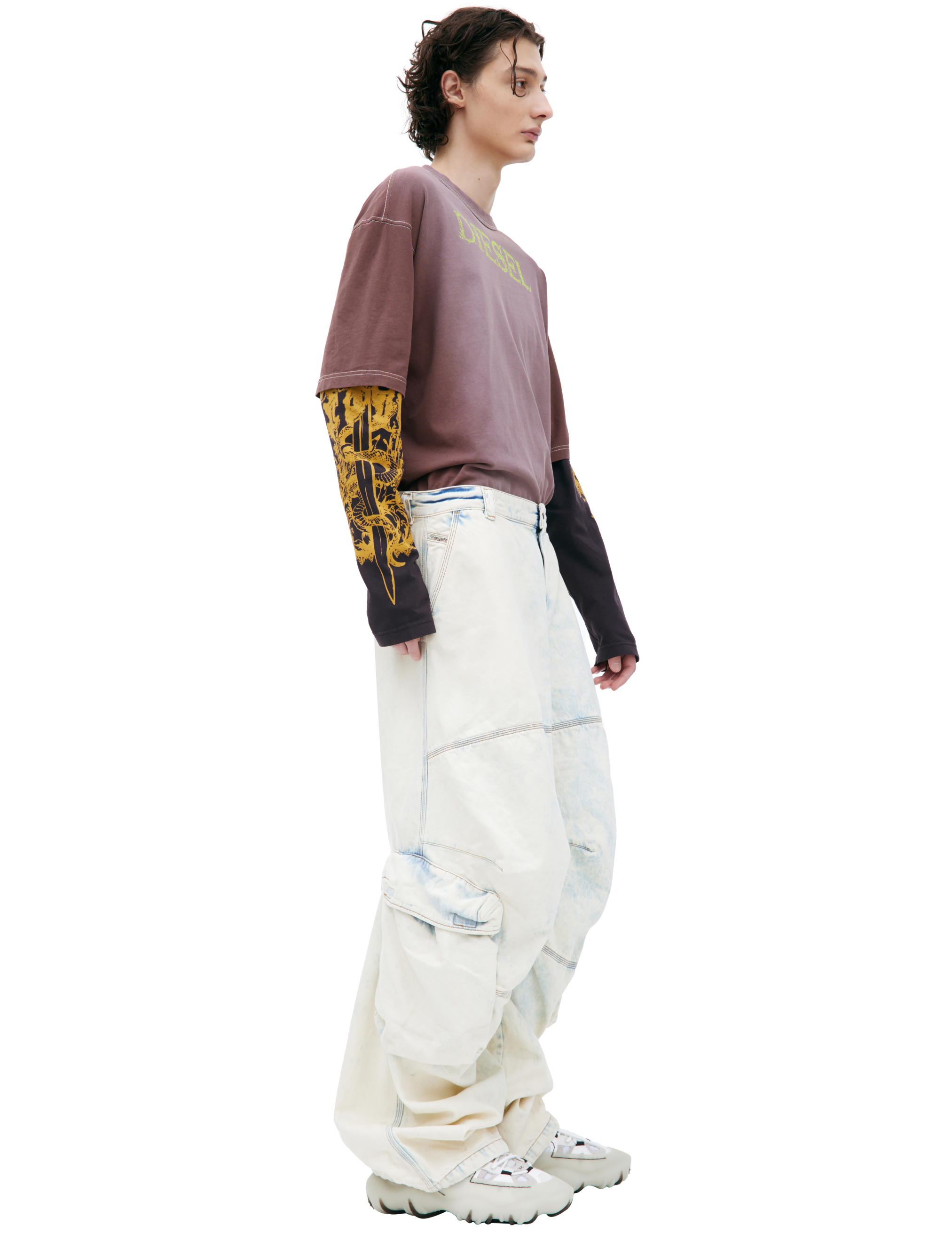 Diesel Wide Jeans D-arne 0cbcv In White