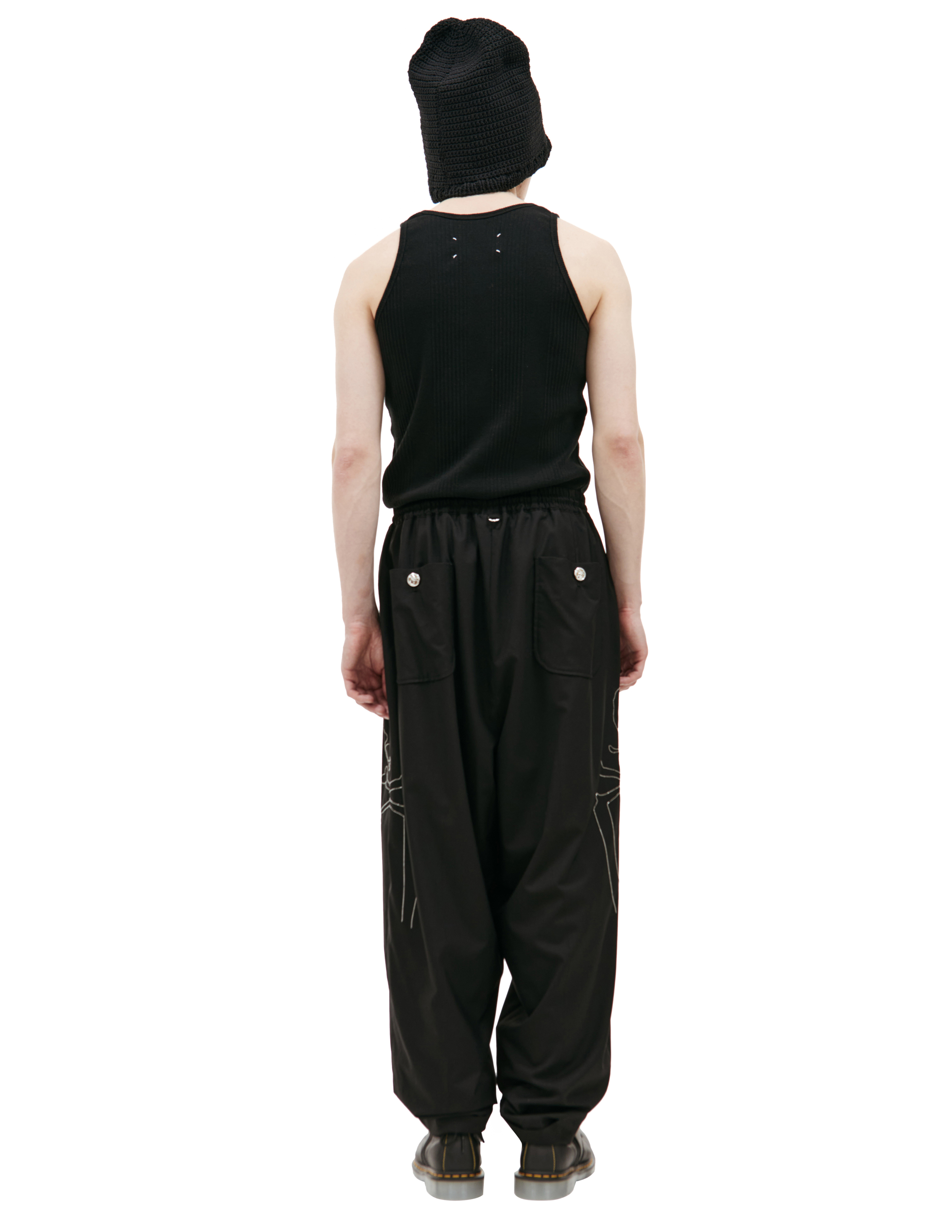 MASTERMIND JAPAN BLACK WOOL TROUSERS 