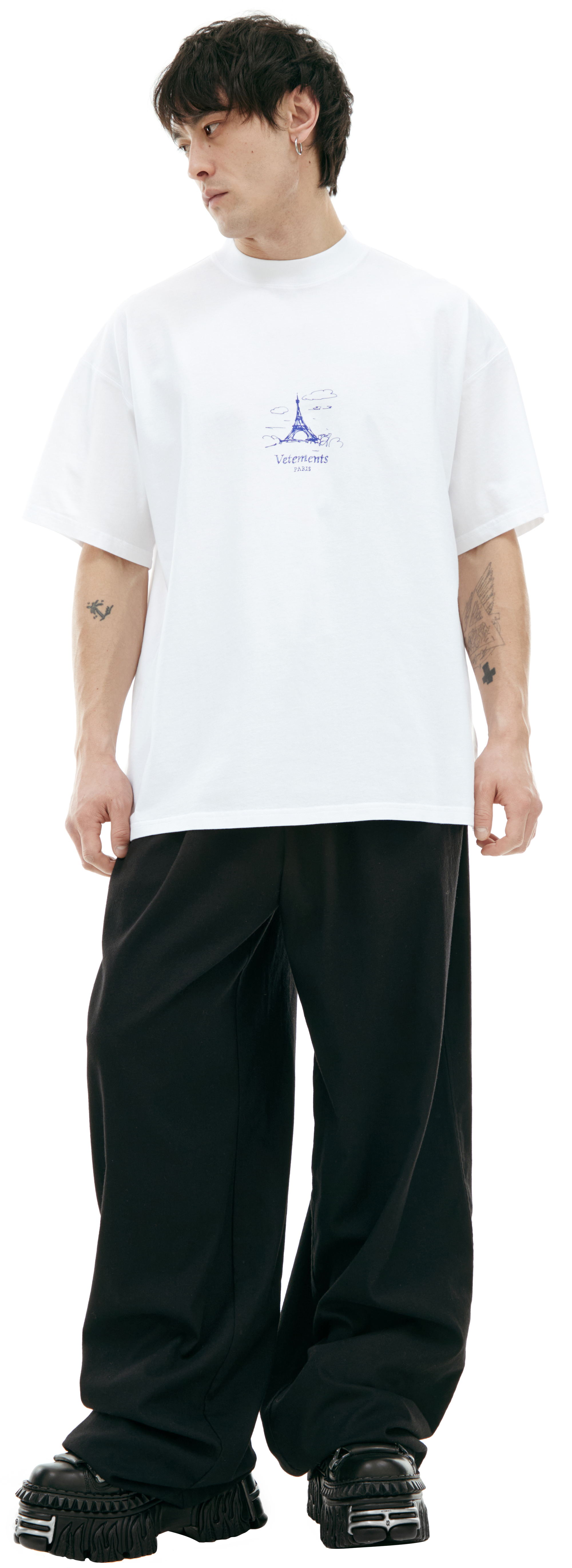 Tシャツ・カットソー VETEMENTS Men T Shirts UA66TR695W WHITE White Buy VETEMENTS men white cotton t-shirt for $600 online on