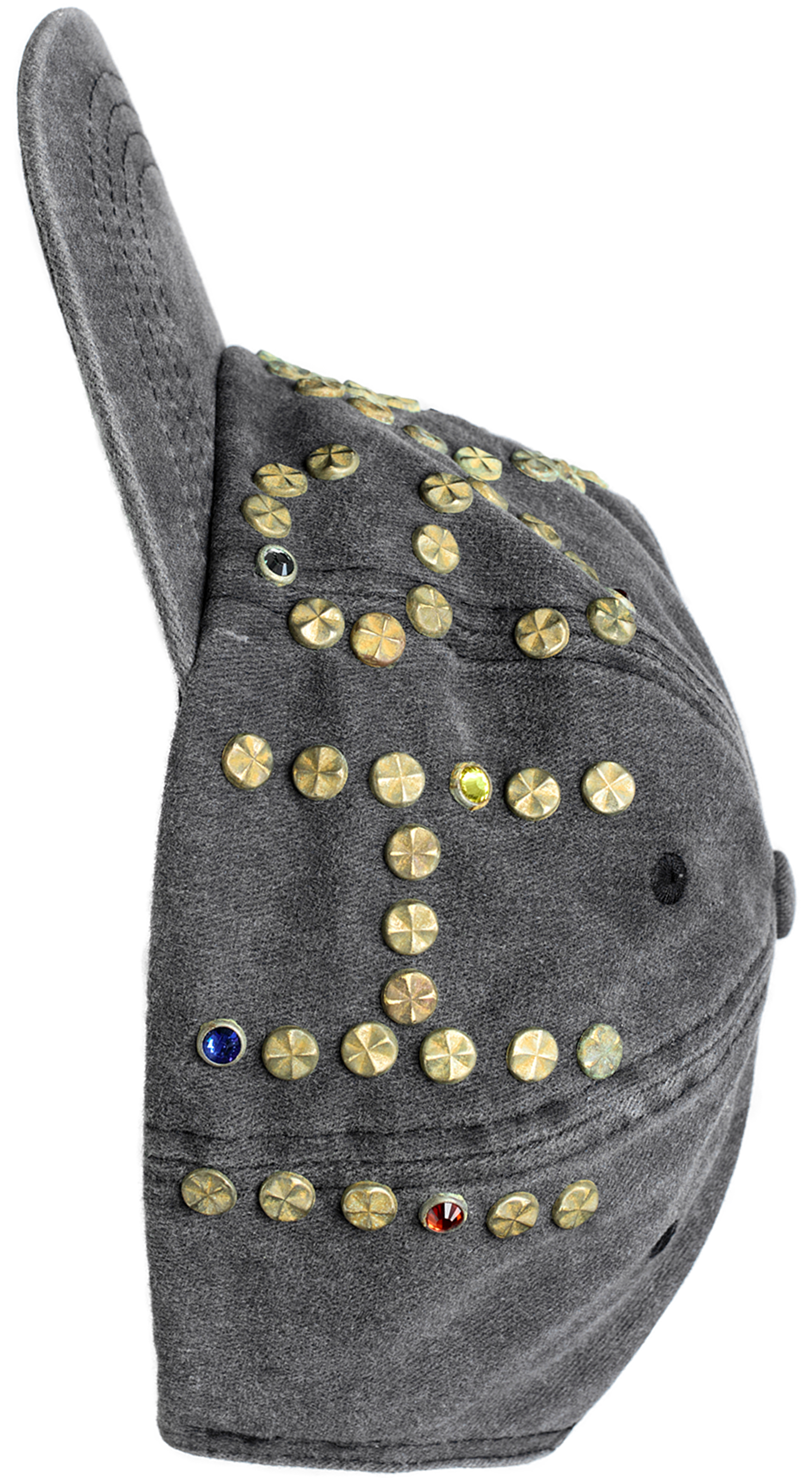 Buy Satoshi Nakamoto men black cap with rivets for $540 online on