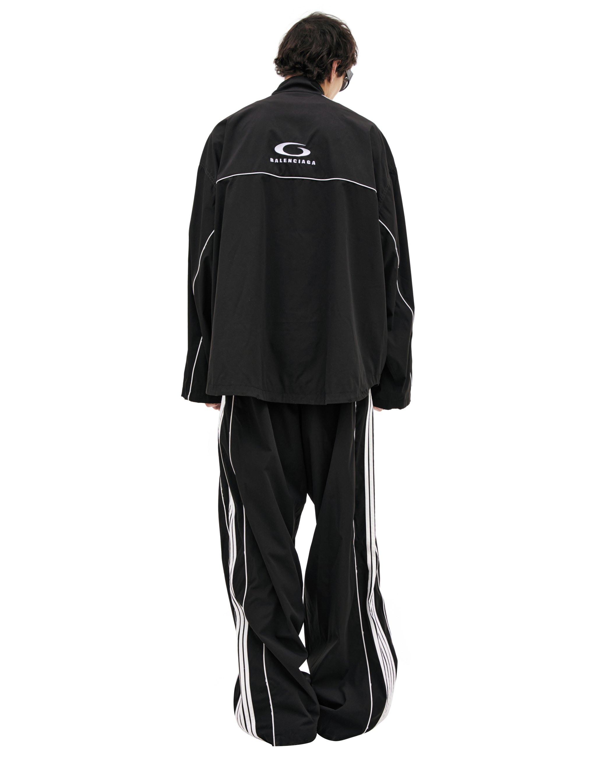 Balenciaga Black Tracksuit Jacket In Technical Fabric In Black