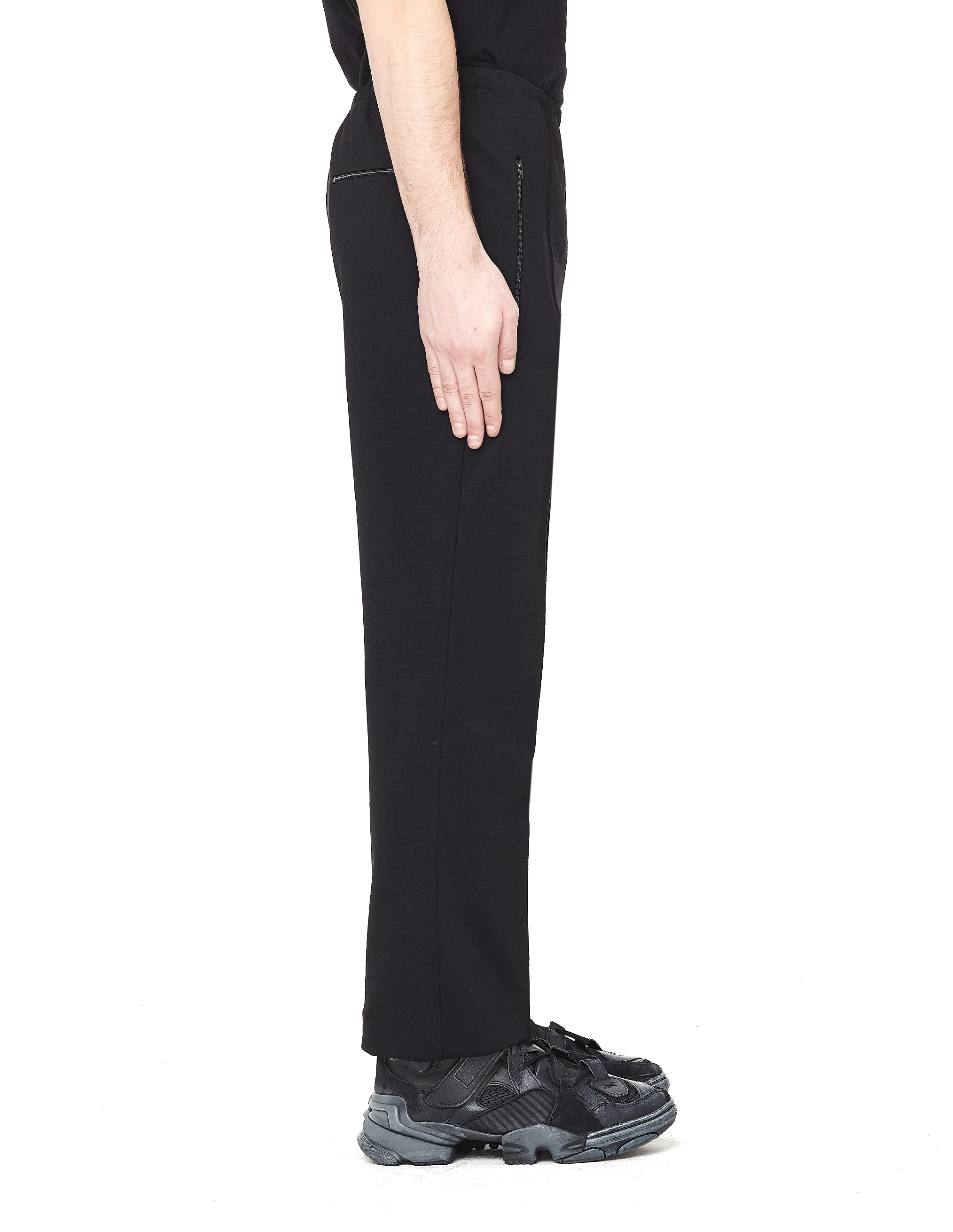 Buy Balenciaga men black straight leg arrowed track pants