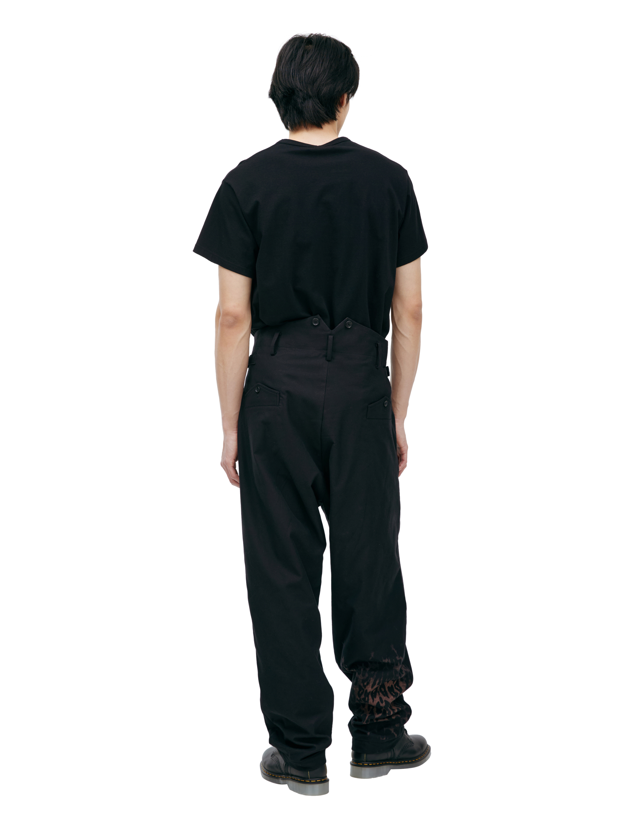 Yohji Yamamoto Animalistic Print Trousers In Black