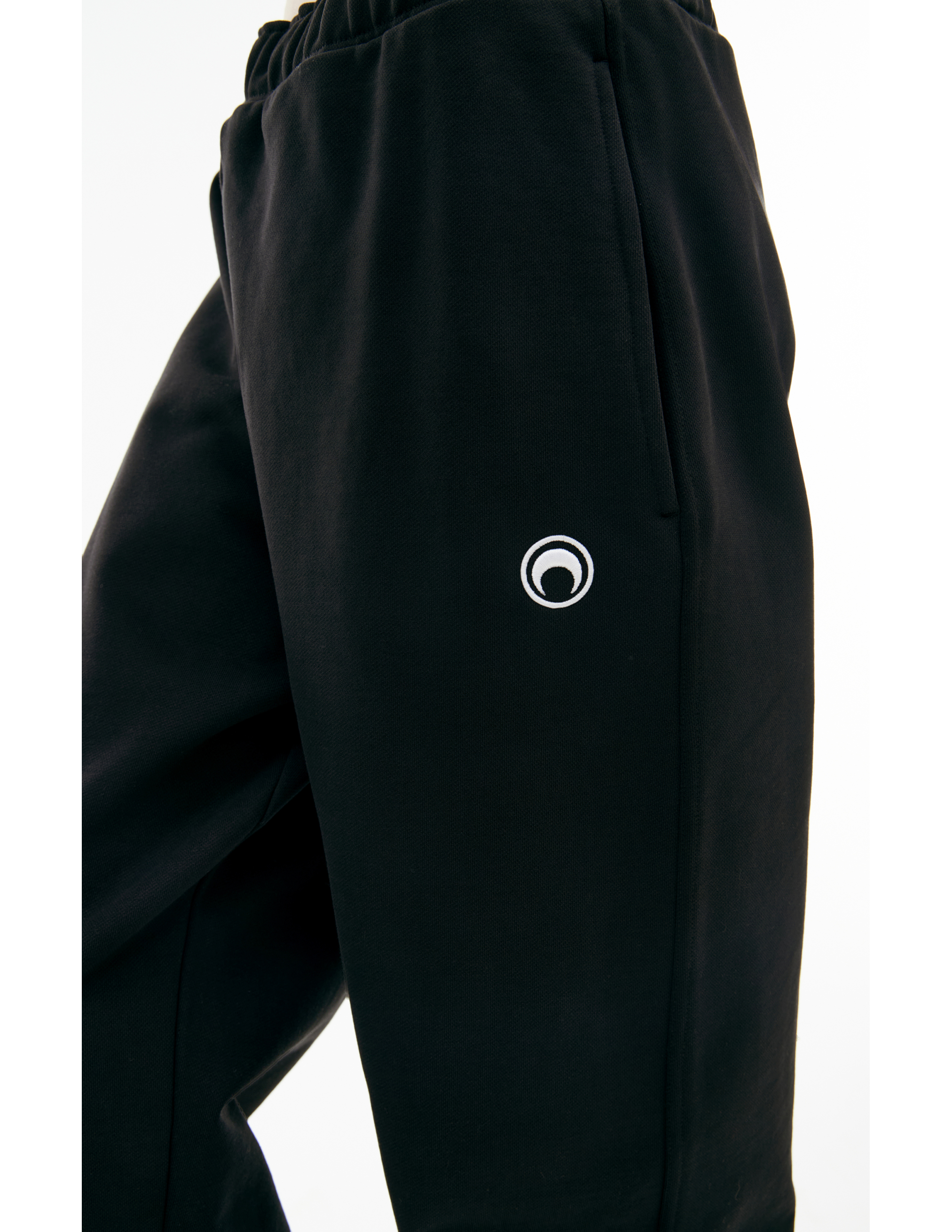 Marine Serre Embroidered Logo Sweatpants In Black