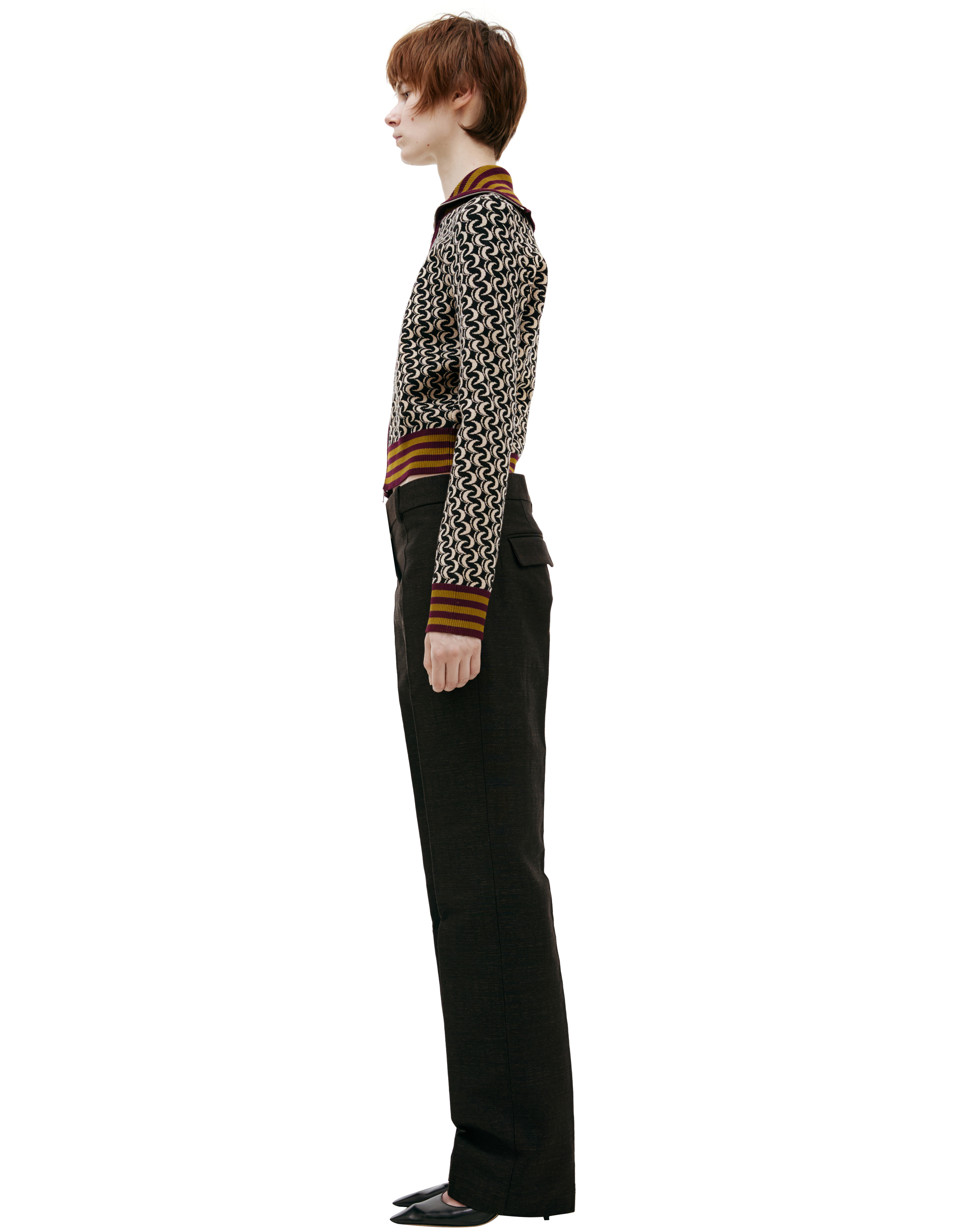 The Row Straight Trousers With Arrows In Black